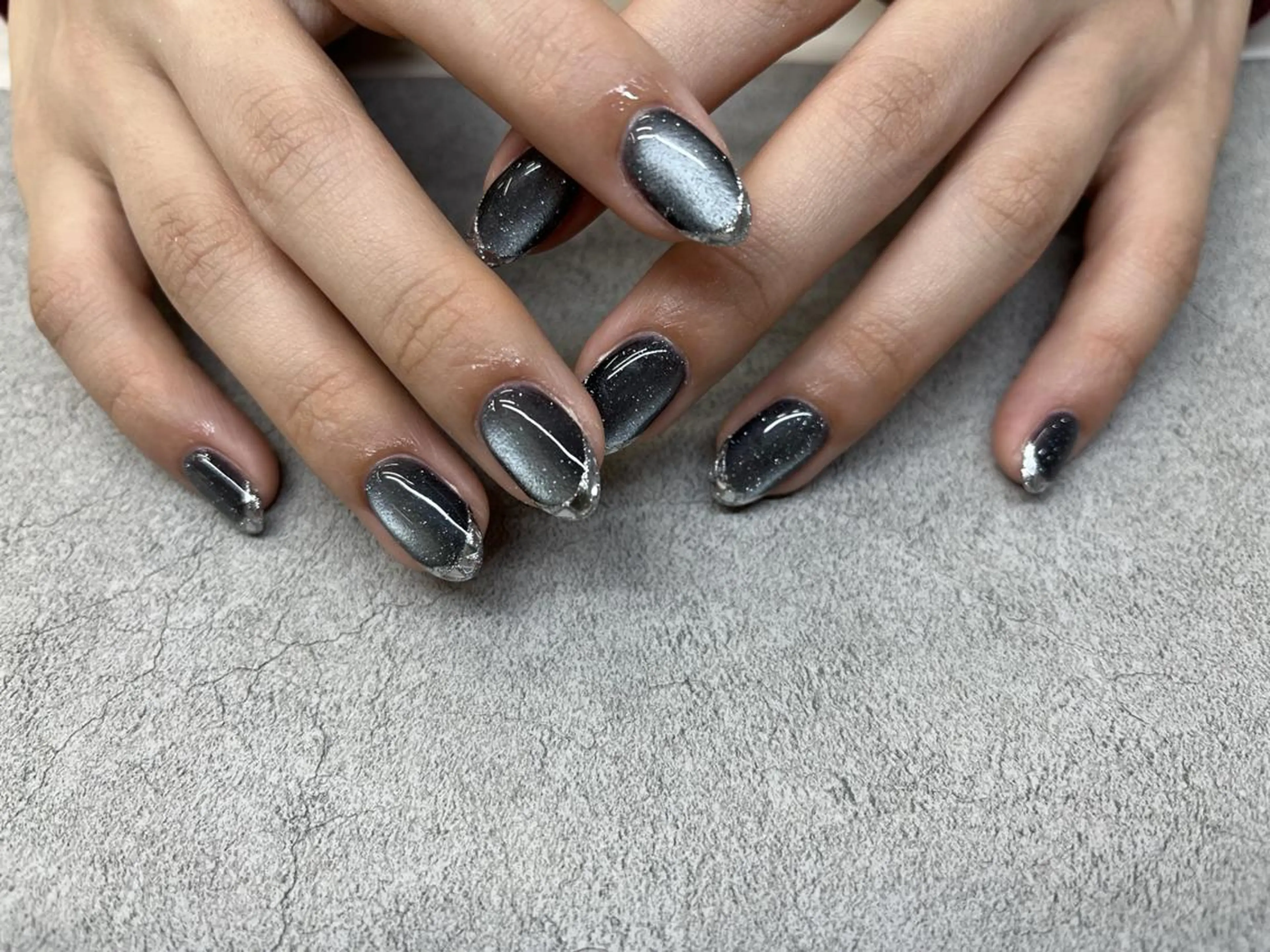 ネイル フレンチネイル ガラスフレンチ マグネットネイル ハンドネイル ベターネイル 浅草橋のネイルデザイン