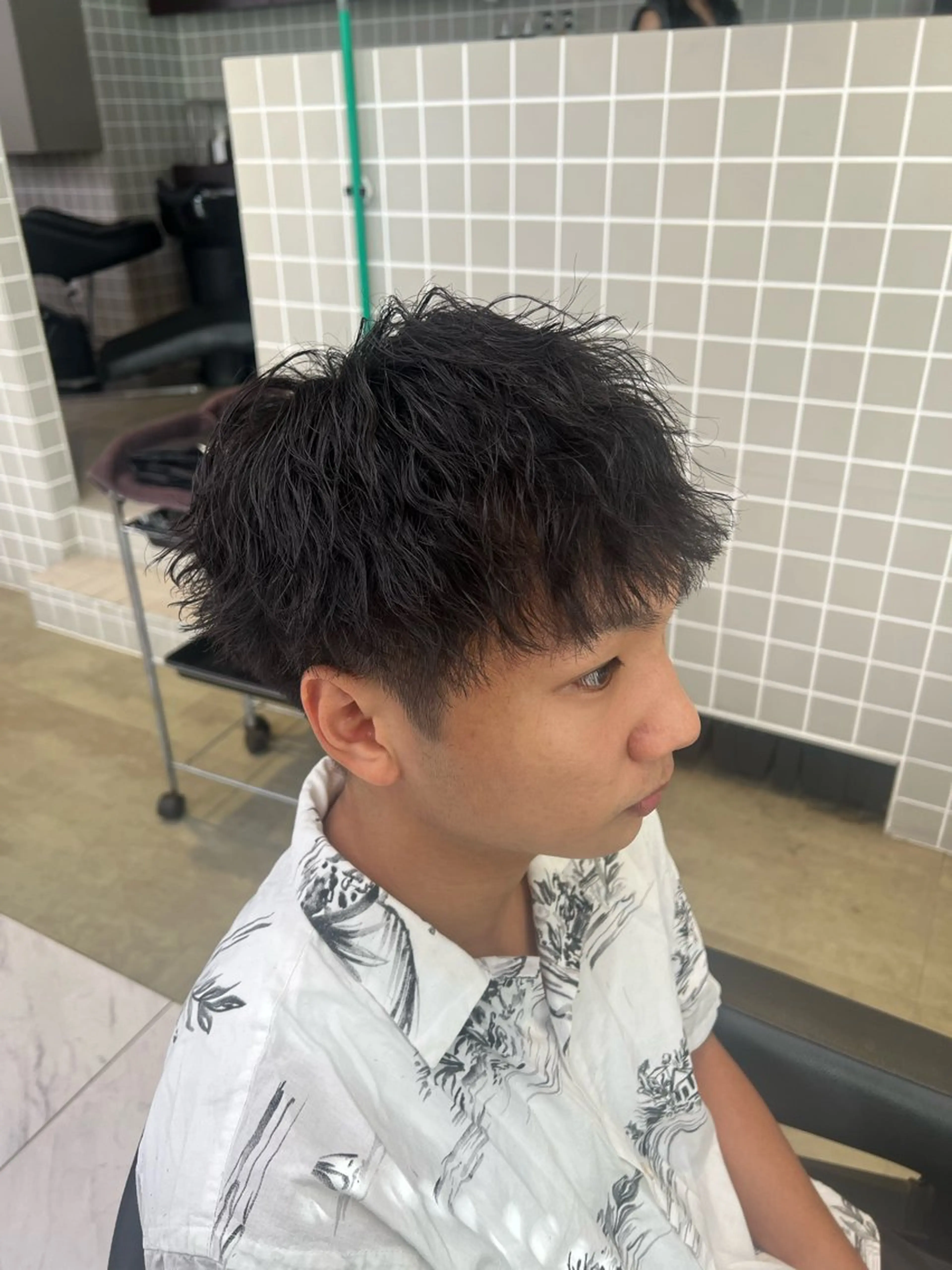 ショート カラー パーマ メンズ カット パーマ 韓国レイヤーカット /REIのヘアスタイル