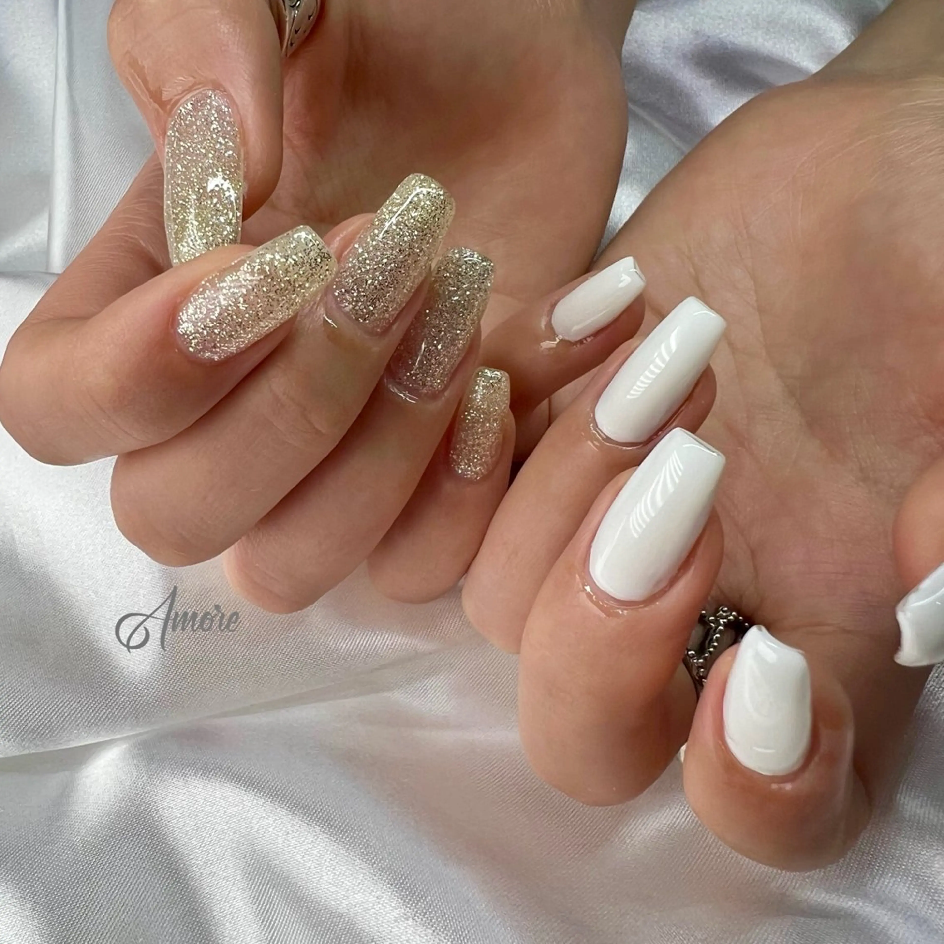 ネイル ジェルネイル キラキラネイル 韓国ネイル パラジェル 冬ネイル You kyehwaのネイルデザイン