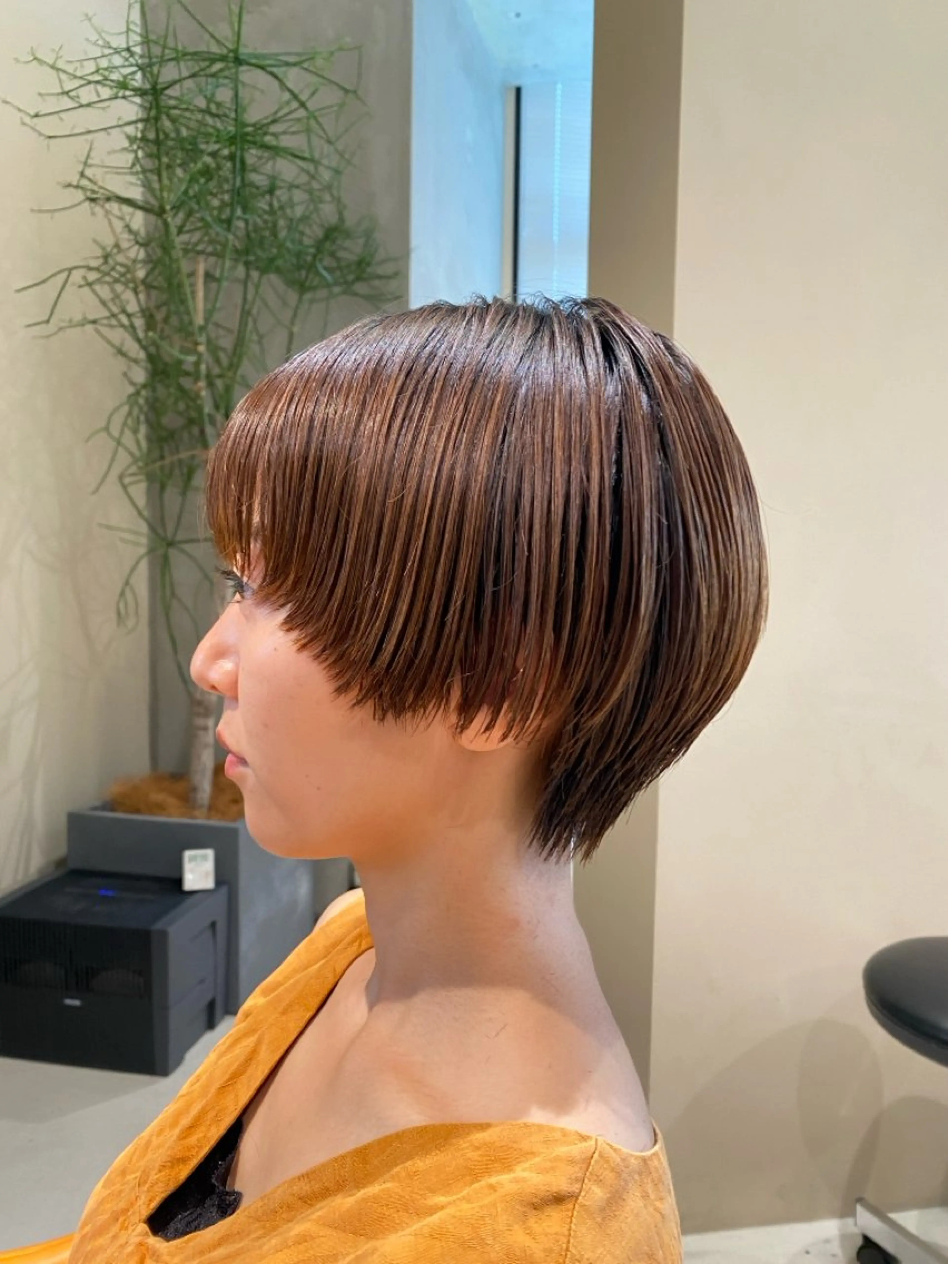 ショート 韓国ヘア/髪質改善/ レイヤー/ブラウンのヘアスタイル