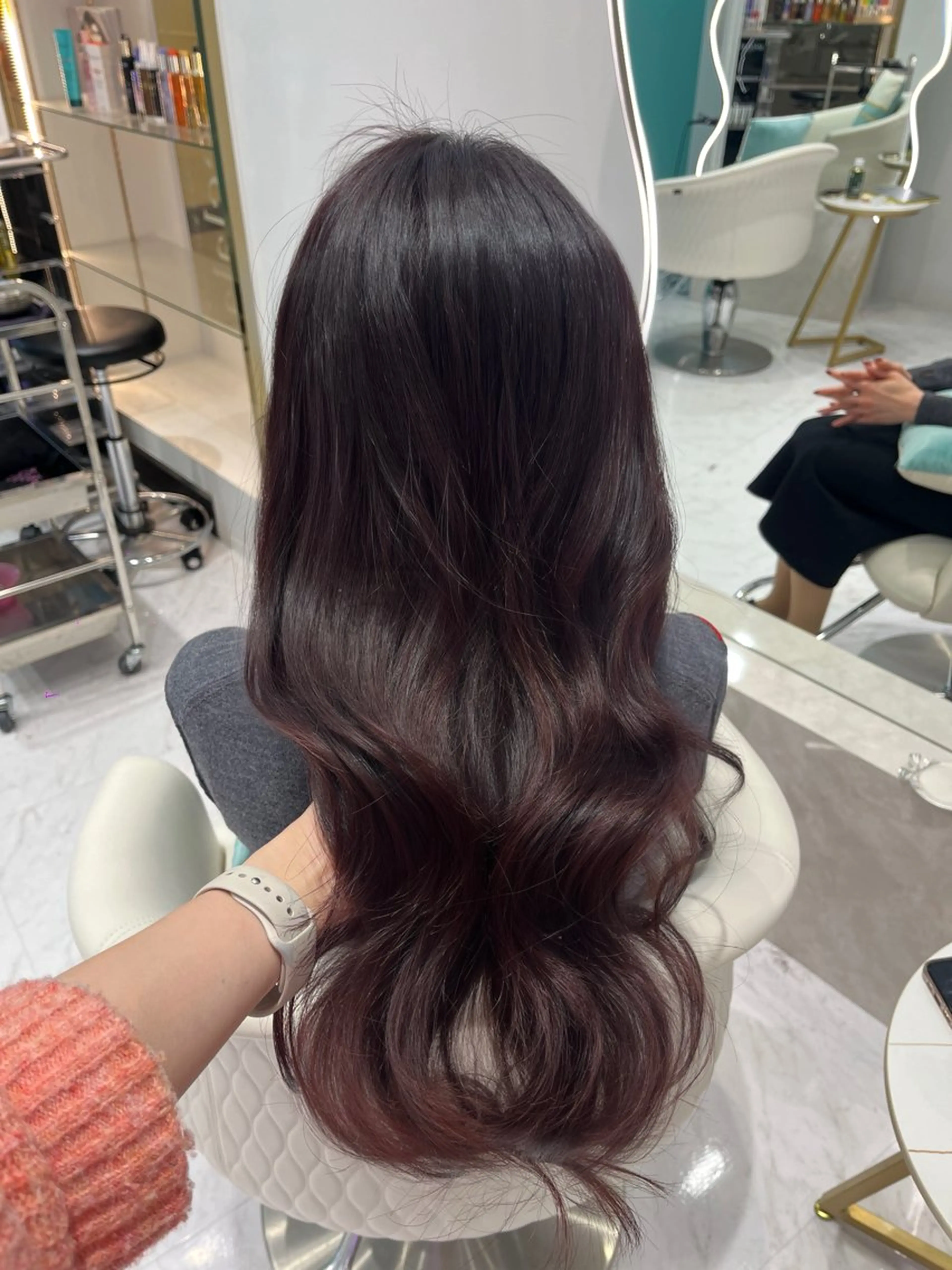 ロング カラー カシス ヘアカラー トリートメント 名駅/大人韓国ヘア 艶カラー/Rihoのヘアスタイル