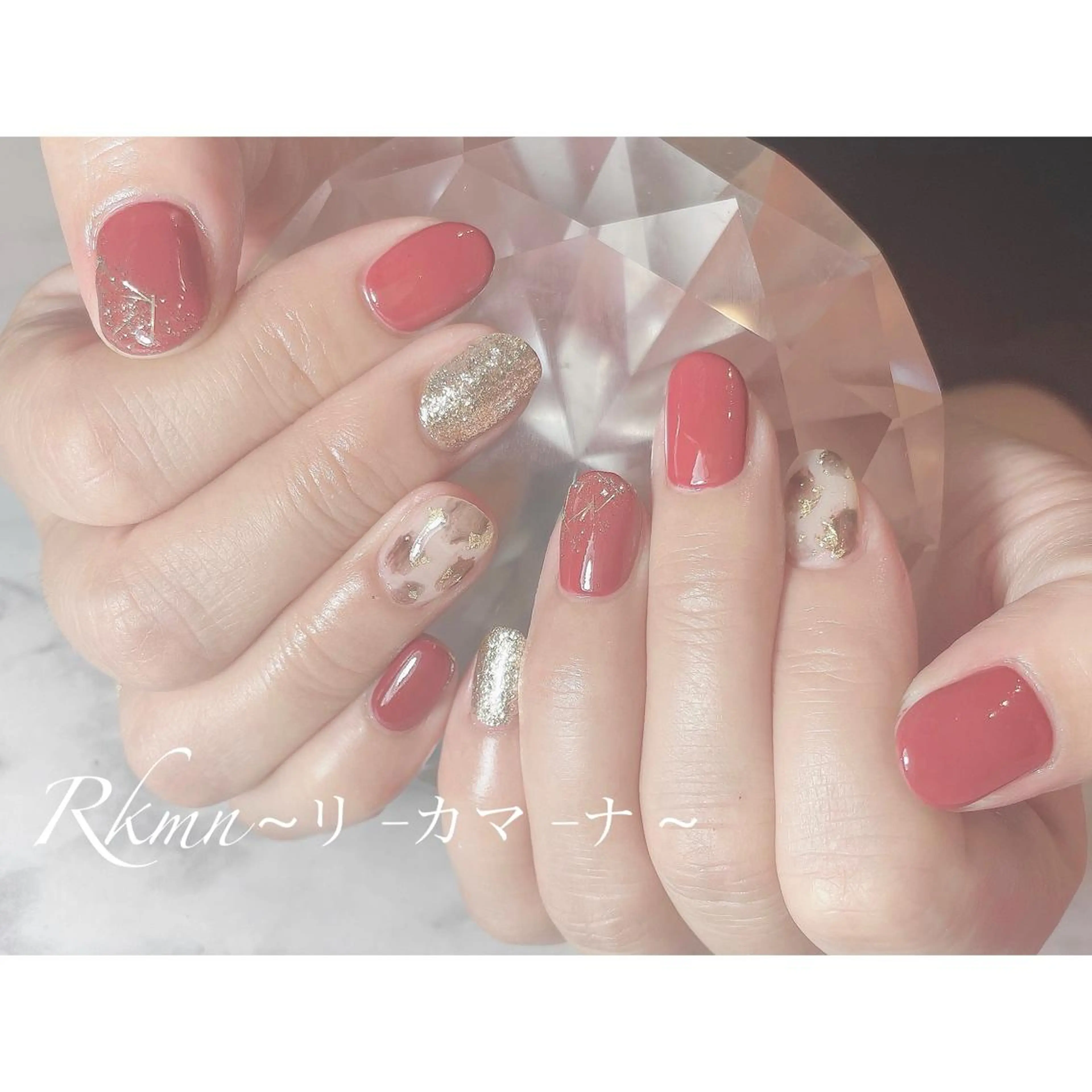 ネイル アニマル柄 アートネイル ボルドー ラメ(グリッター) 春ネイル ハンドネイル フットネイル ハンドケア Rkmn ~リ-カマ-ナ~のネイルデザイン