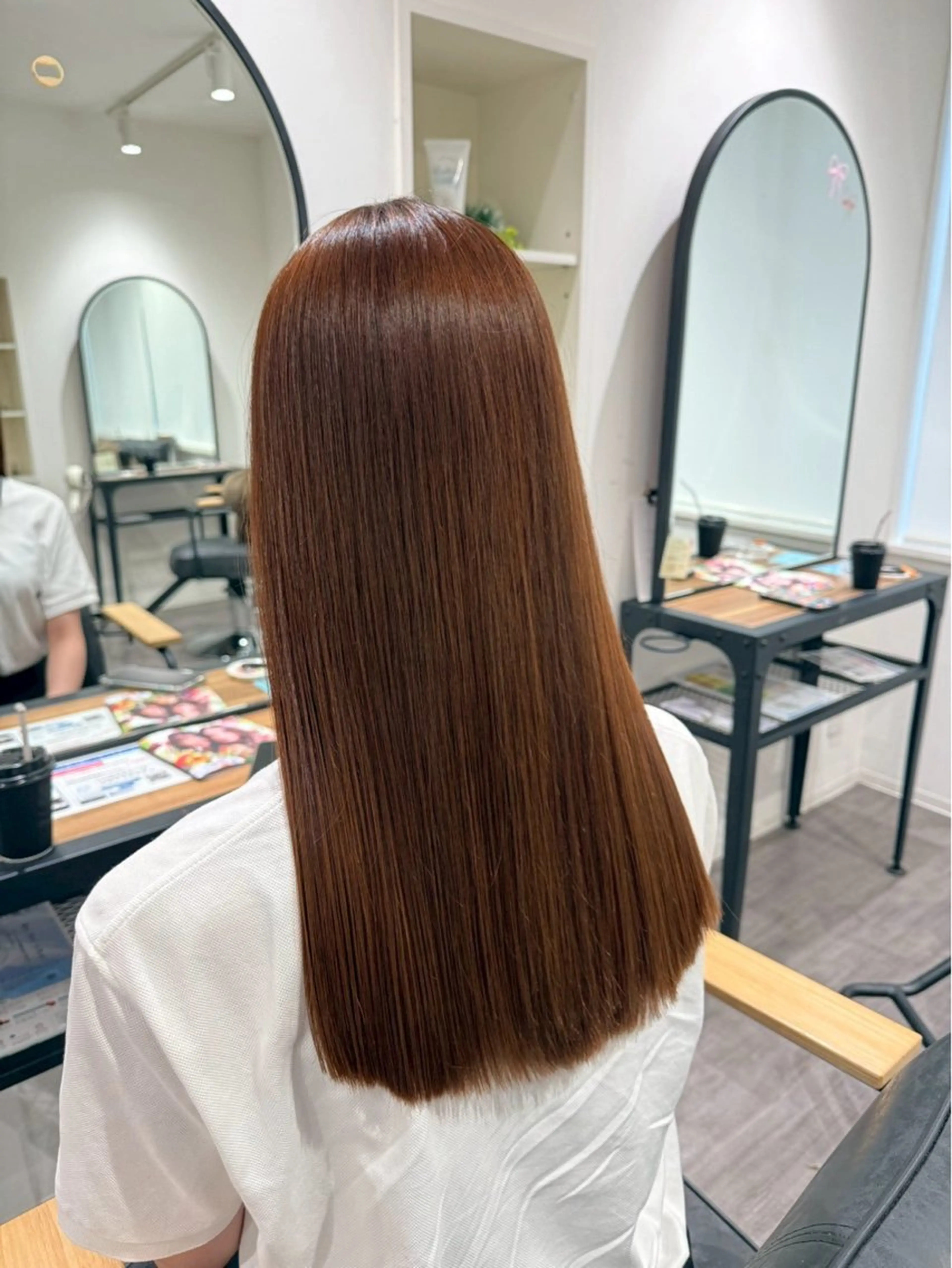 セミロング オレンジブラウン cocotte みづき/艶カラー🫧のヘアスタイル