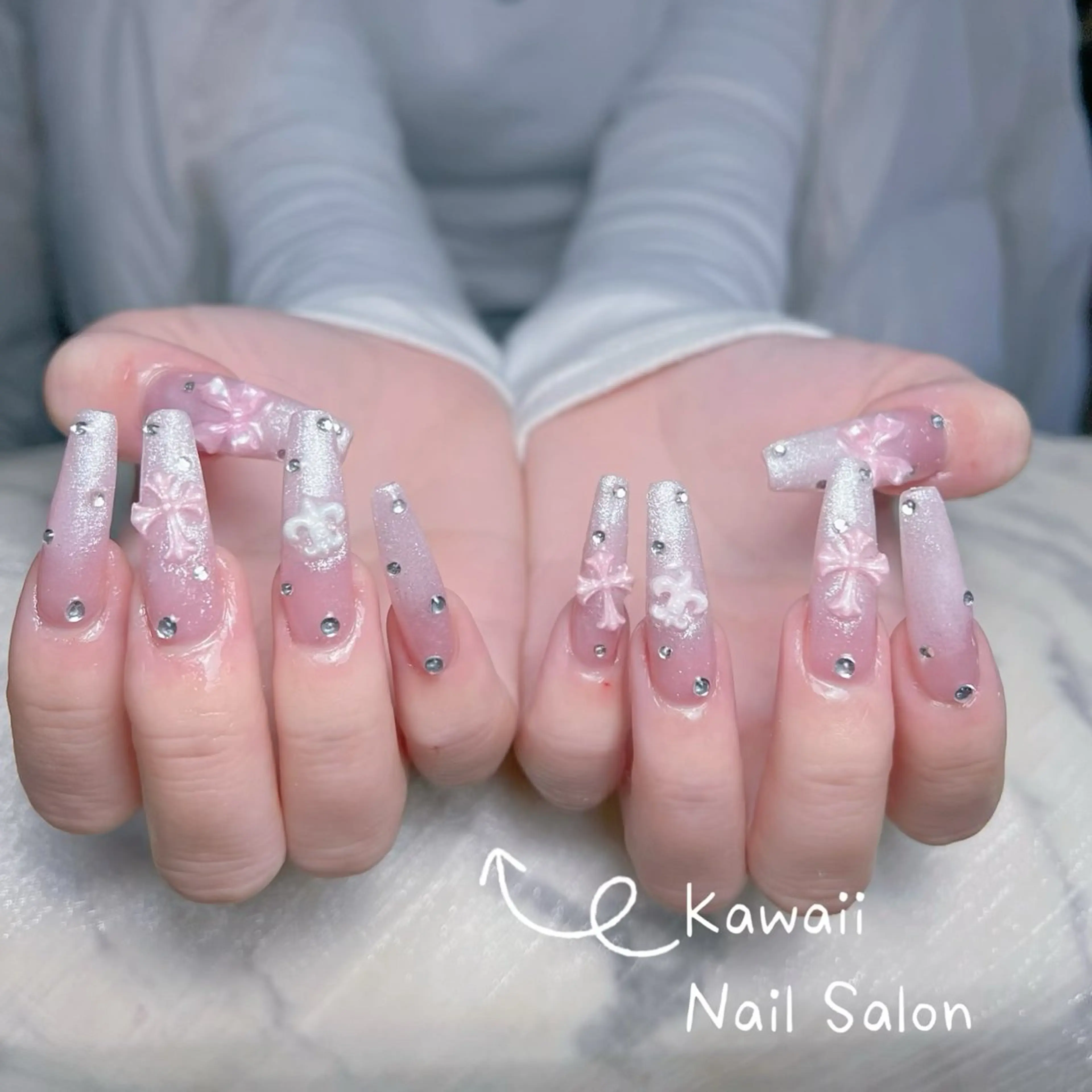 ネイル アートネイル クリアネイル ジェルネイル ハート 韓国ネイル Kawaii _Nailのネイルデザイン