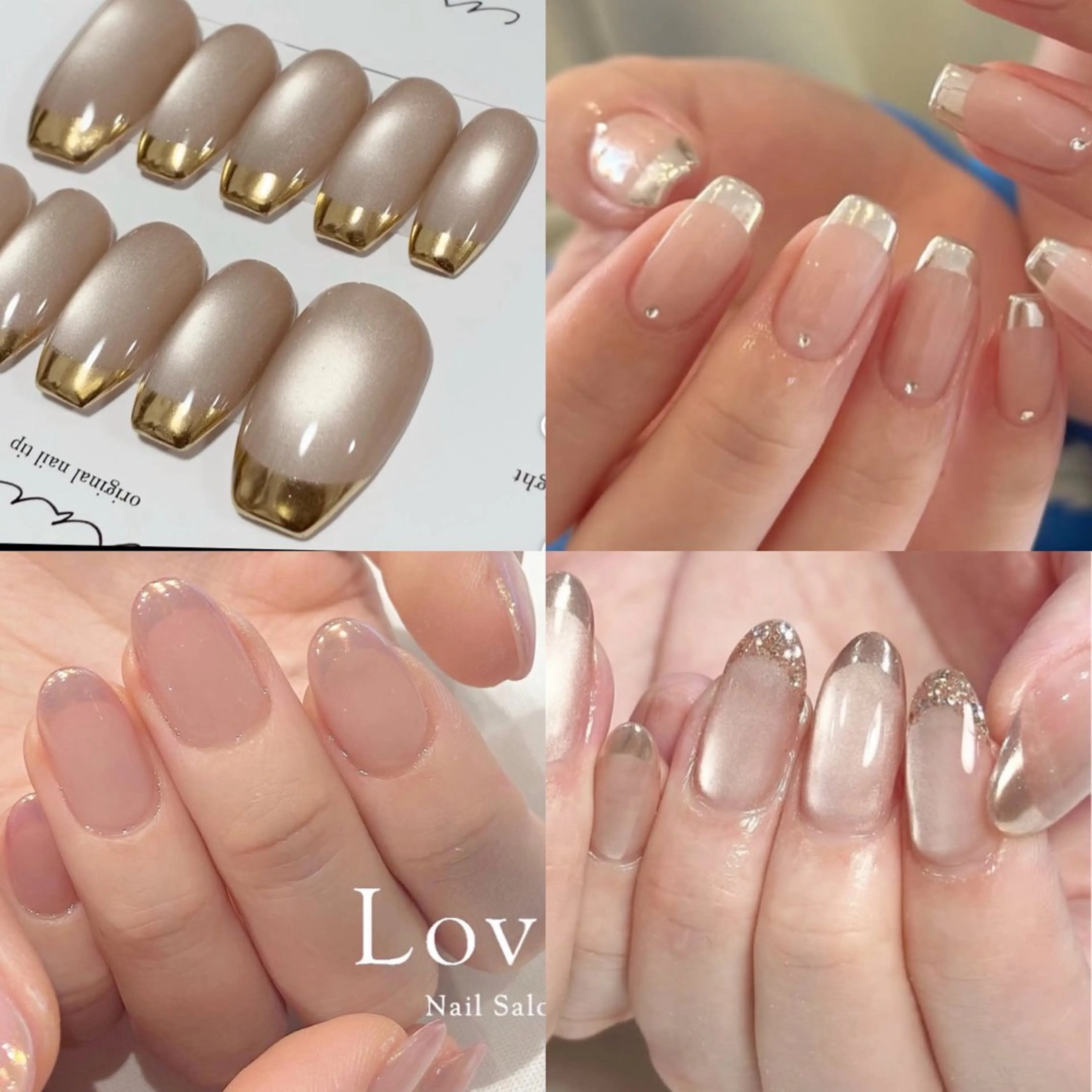 ネイル フレンチネイル ミラーネイル MAXKELLY EMIのネイルデザイン