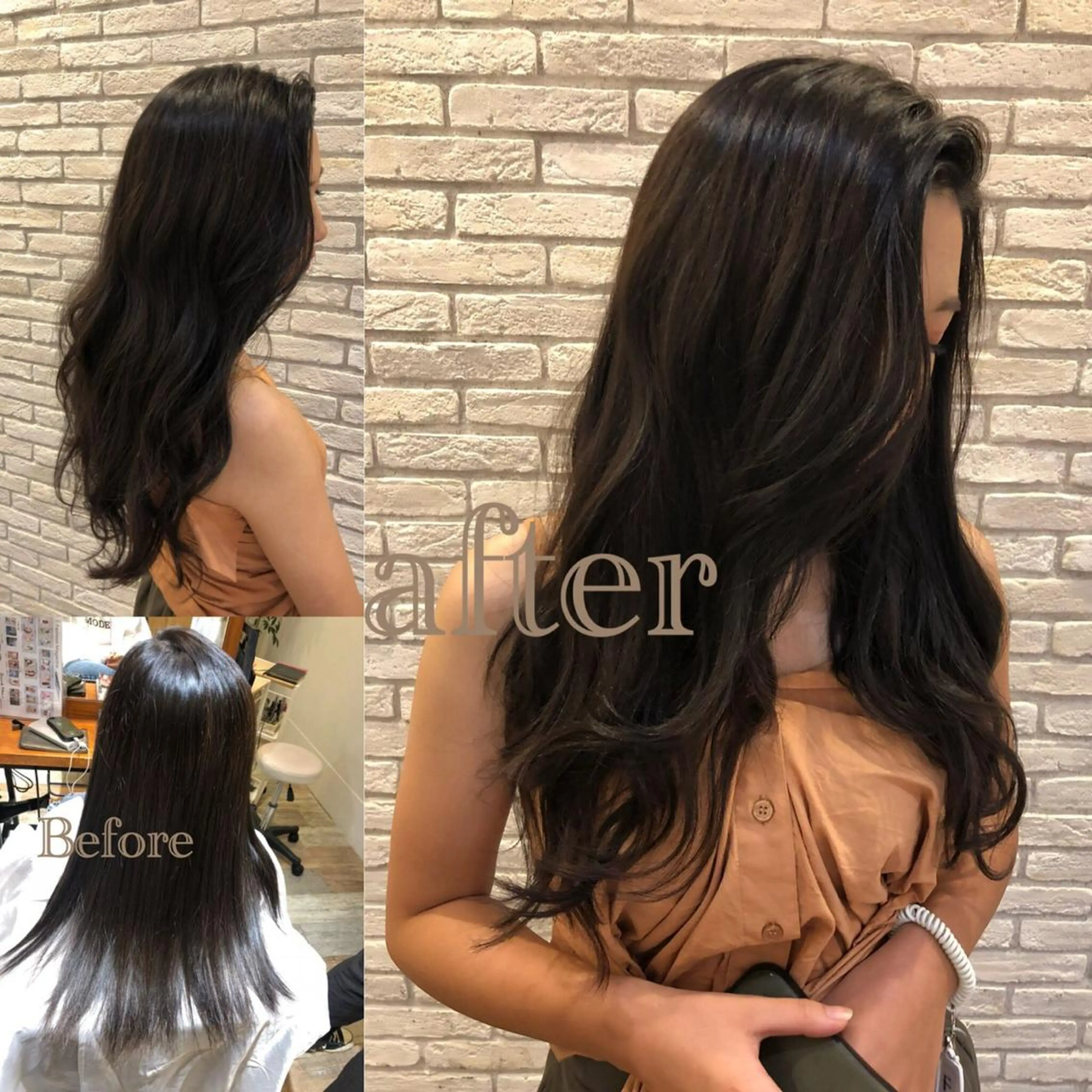 ロング カット エクステ 美髪改善・エクステ・ ストレート/カンジのヘアスタイル