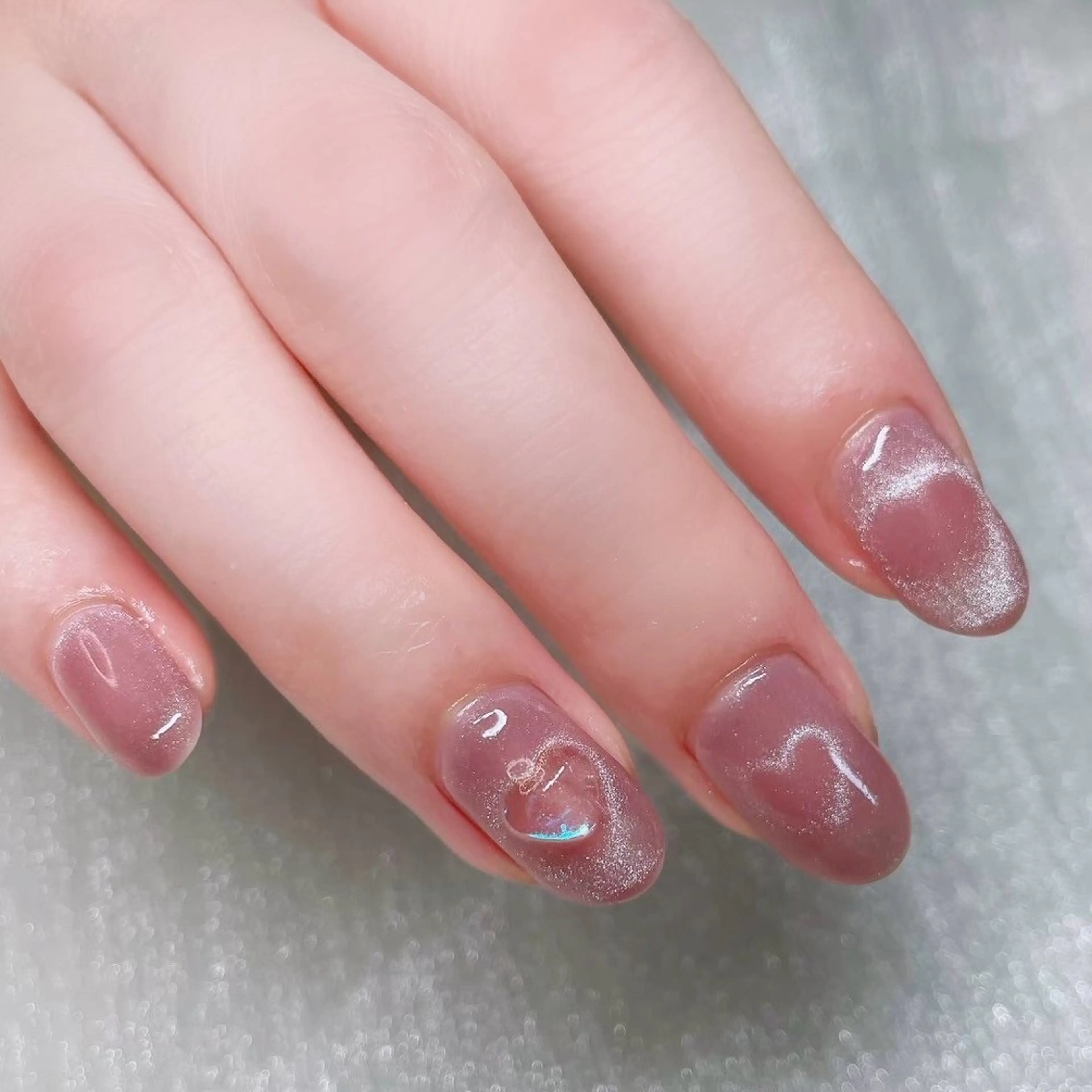 ネイル 長さ出し ハート ハンドネイル Nailist SUZU所属・Nailist suzuのネイルデザイン