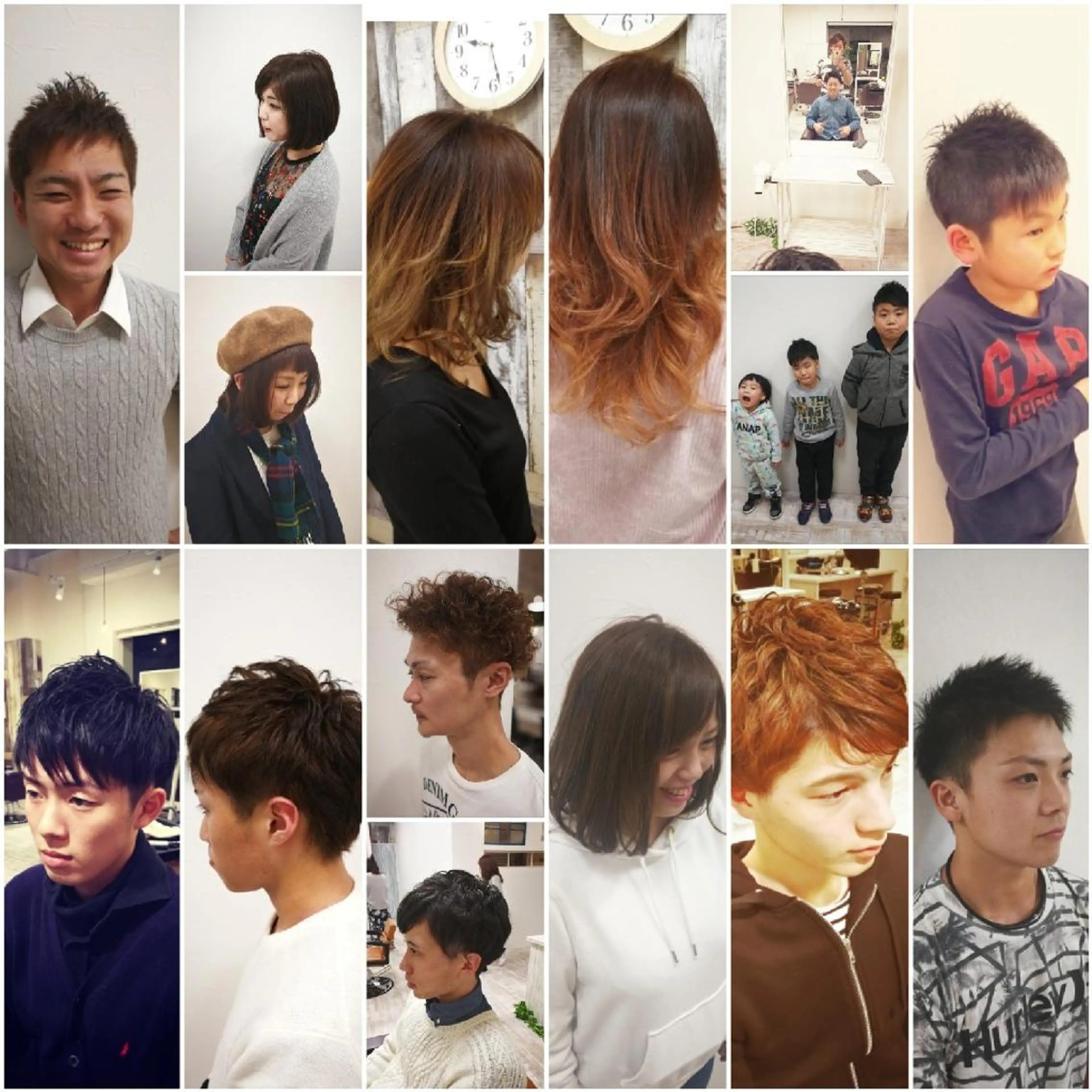 カラー メンズ ミディアム キッズ パーマ Aile所属・酸性ストレート／カラ ー/山下高明のヘアスタイル