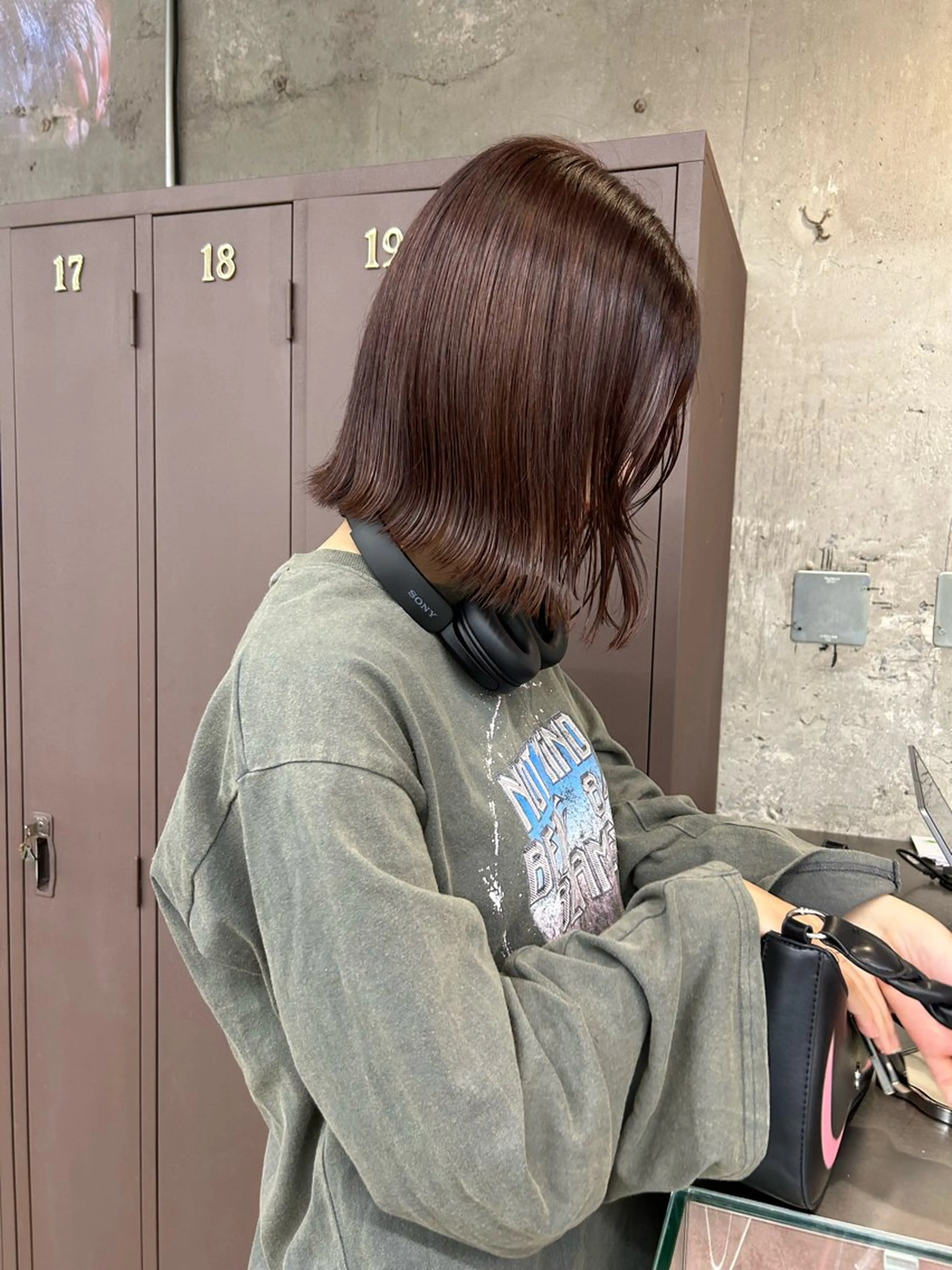 ミディアム カラー ブラウンカラー レッドカラー レッドブラウン 小川真歩/パーマ /暖色オリーブのヘアスタイル