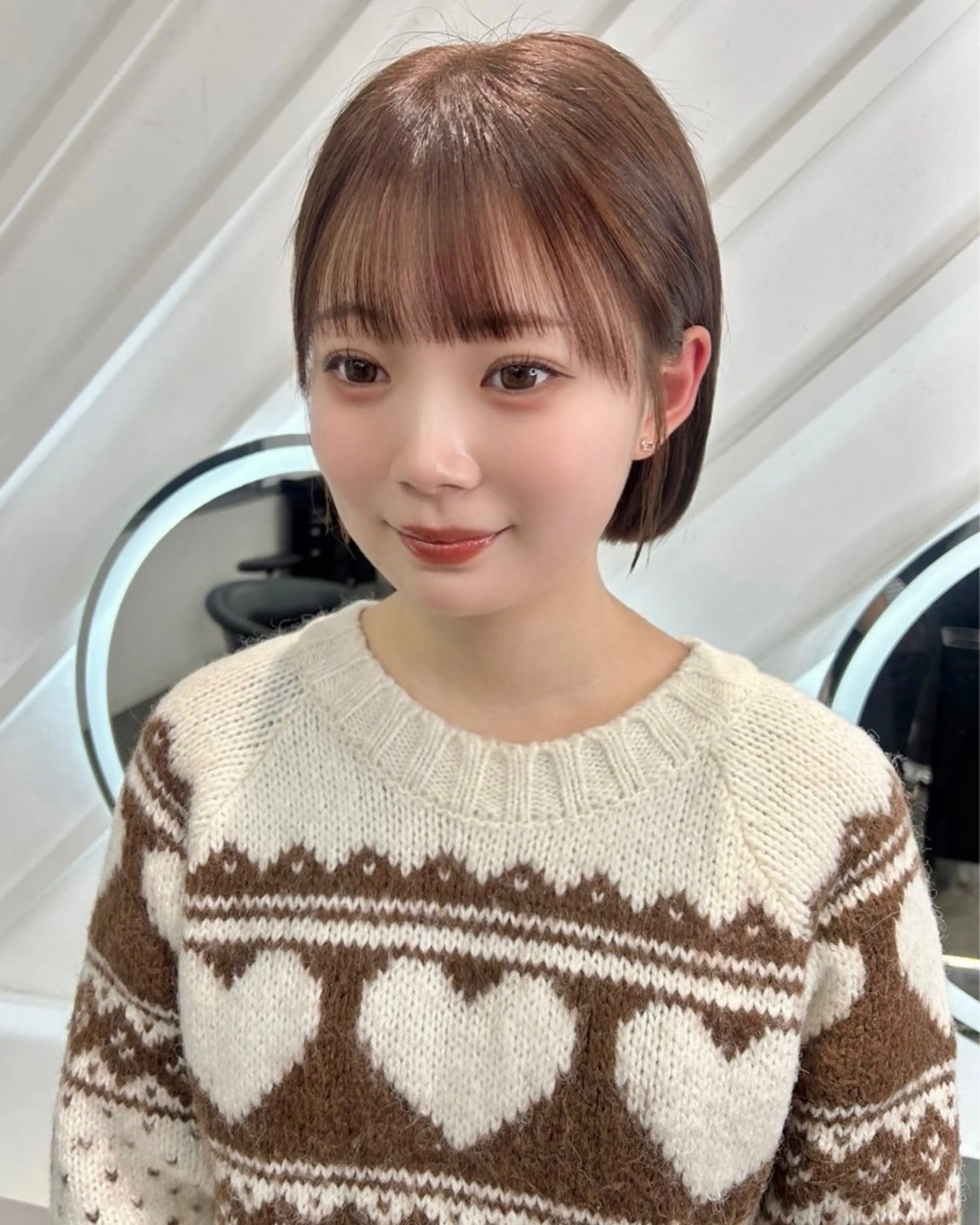 ショート カラー カット ヘアカラー トリートメント 莉乃/縮毛矯正/髪質 改善/艶カラーのヘアスタイル