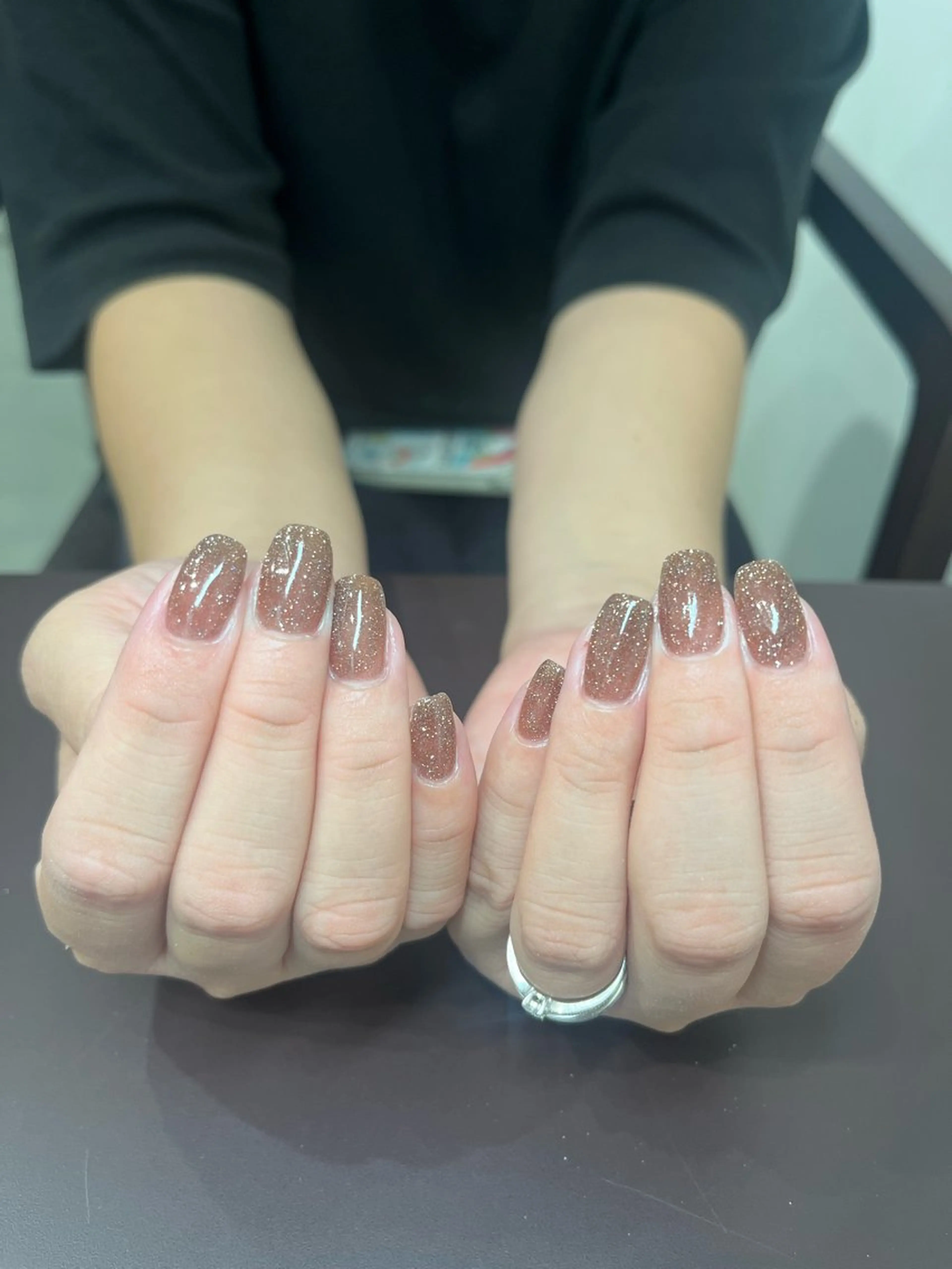 ネイル ブラウン フラッシュネイル スウィートラヴィール所属・SweetRavir あゆみのネイルデザイン