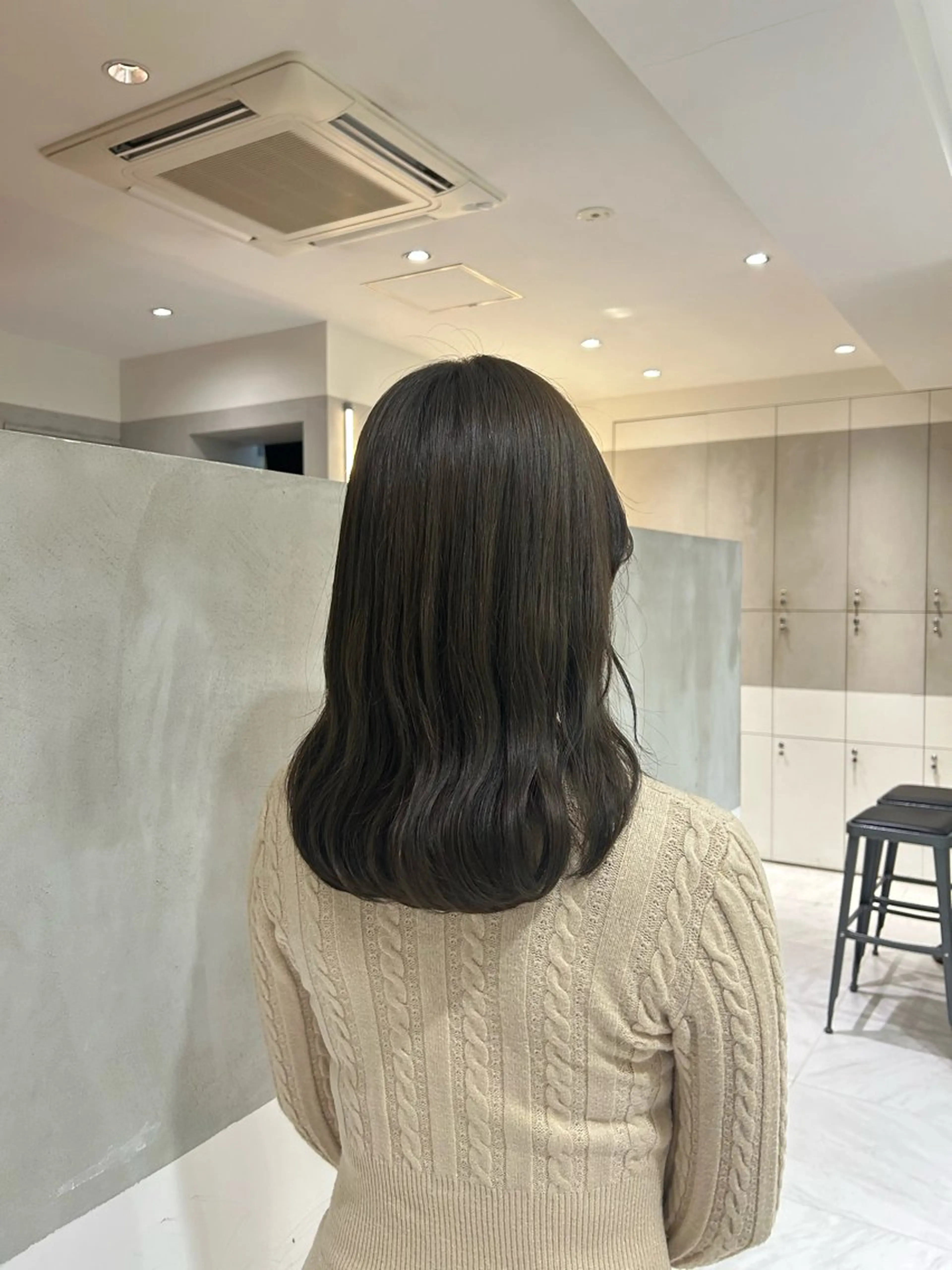 ミディアム カラー グレージュ オリーブグレージュ オリーブグレー カット ヘアカラー トリートメント ヘアセット ナチュラル/韓国💎 haruka 💎のヘアスタイル