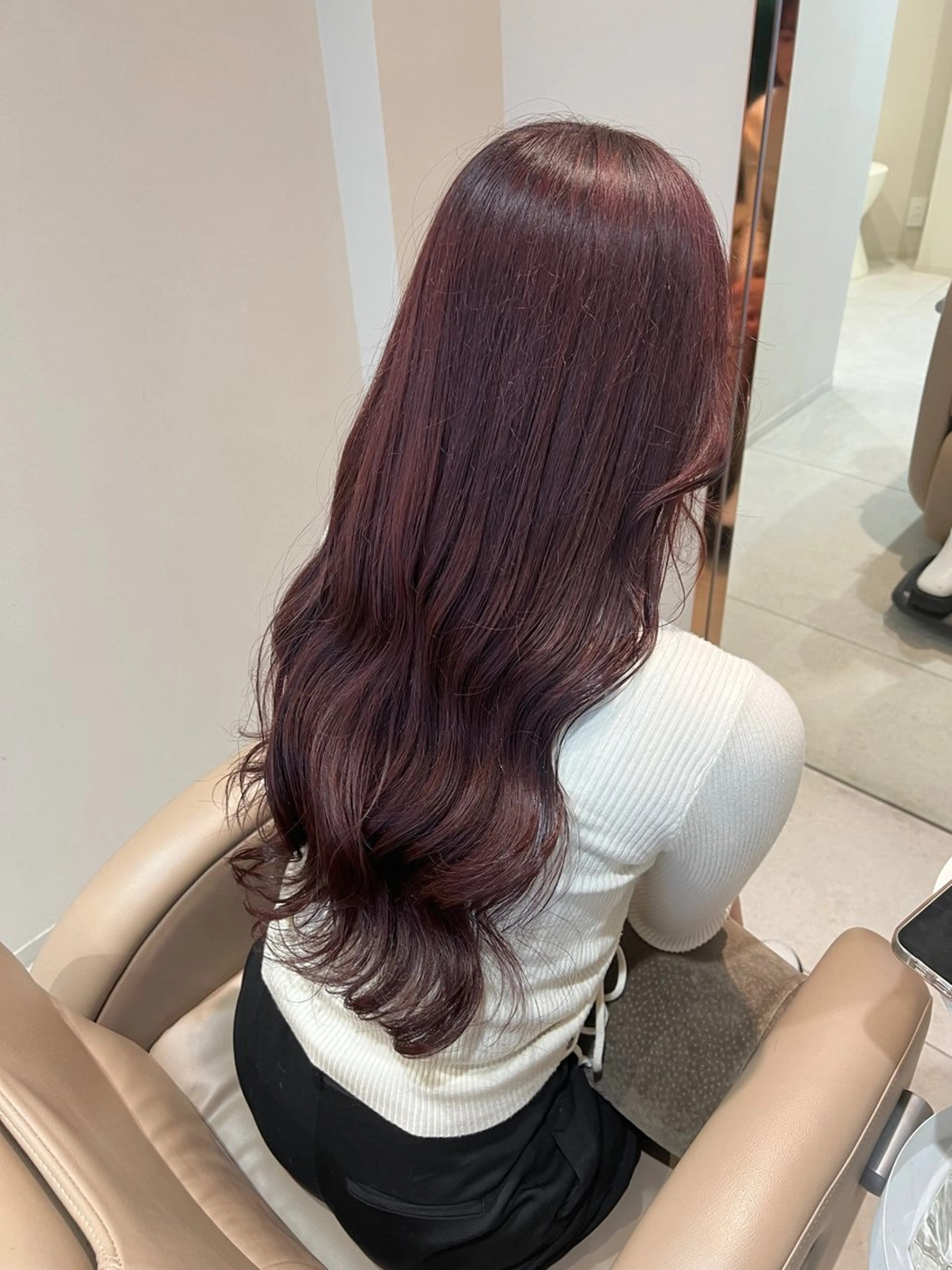 ロング カラー ブラウンカラー ピンクカラー ピンクブラウン ノイシキ サキのヘアスタイル