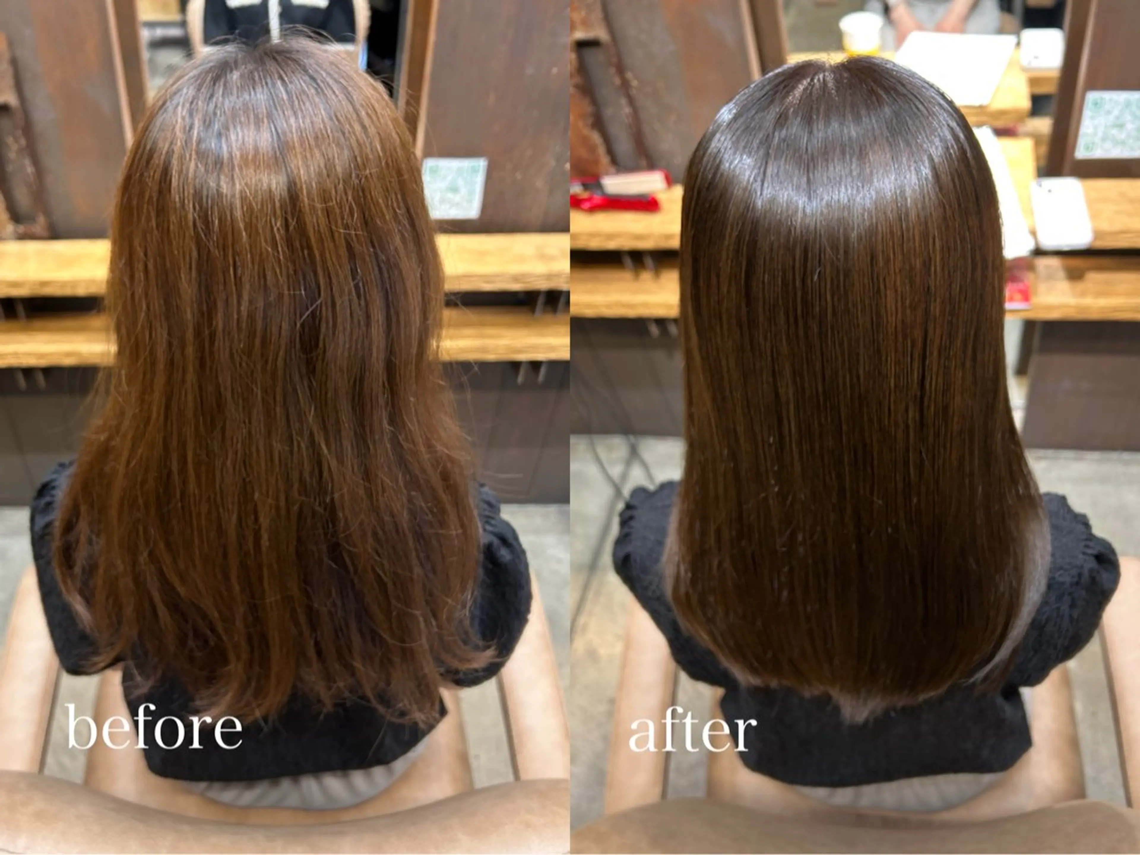 セミロング カット ヘアカラー 縮毛矯正 トリートメント 美髪縮毛矯正/ 髪質改善/愛敬響のヘアスタイル