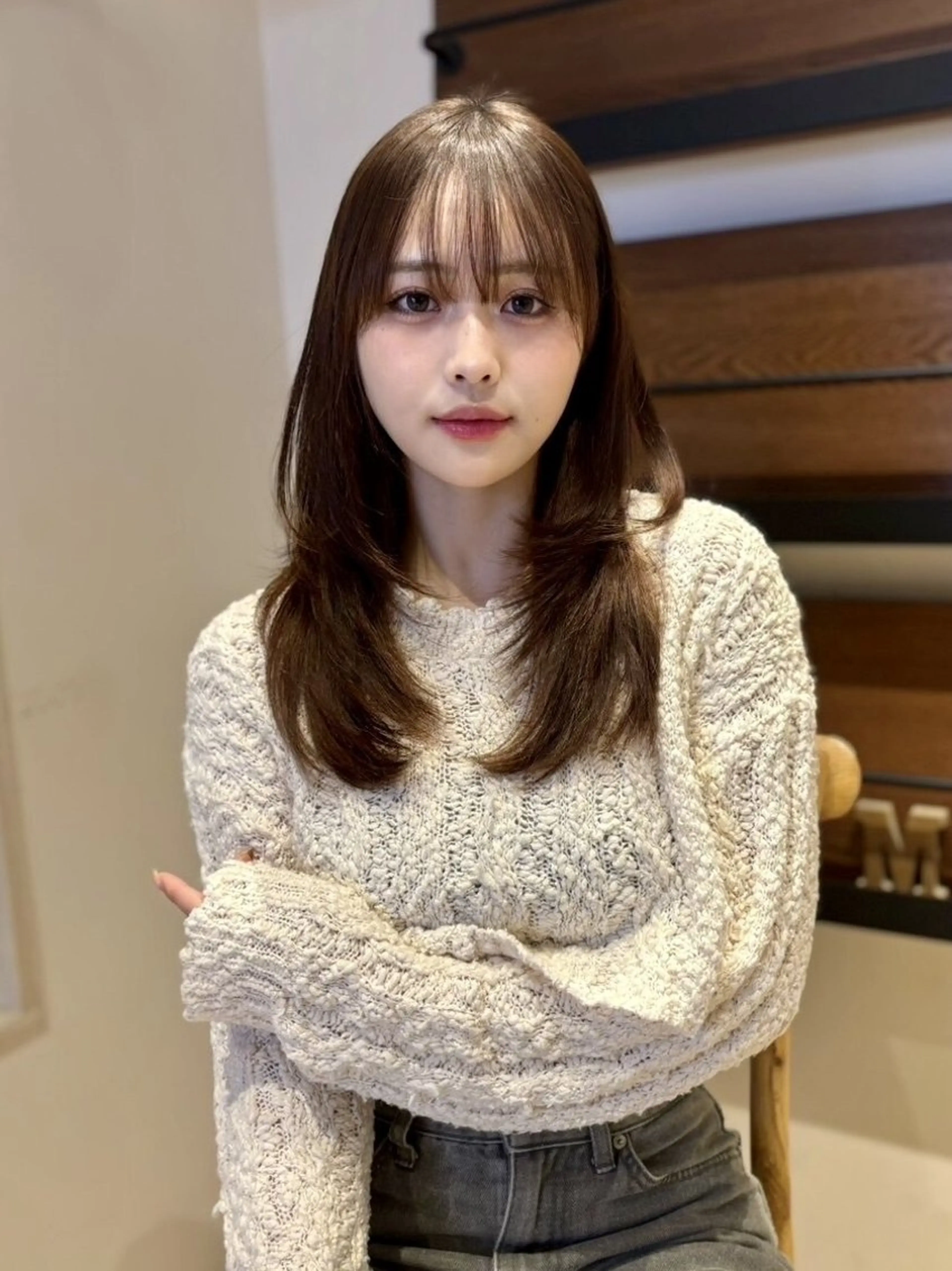 セミロング カット トリートメント Maison髪質改善 レイヤー/三宮のヘアスタイル