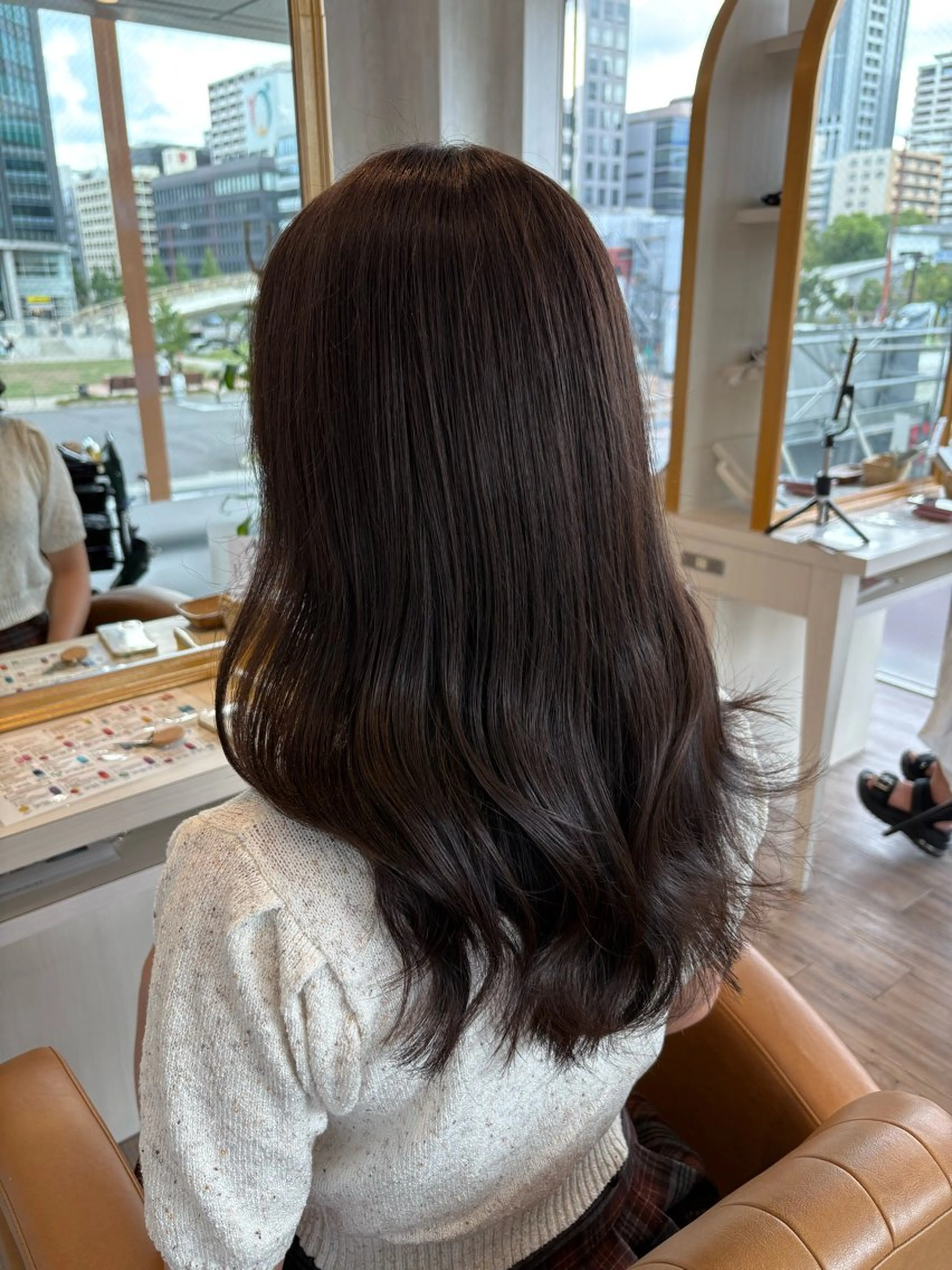 ロング カラー 透明感カラー グレージュ 髪質改善 ブリーチなしWカラー レイヤー/Rickyのヘアスタイル