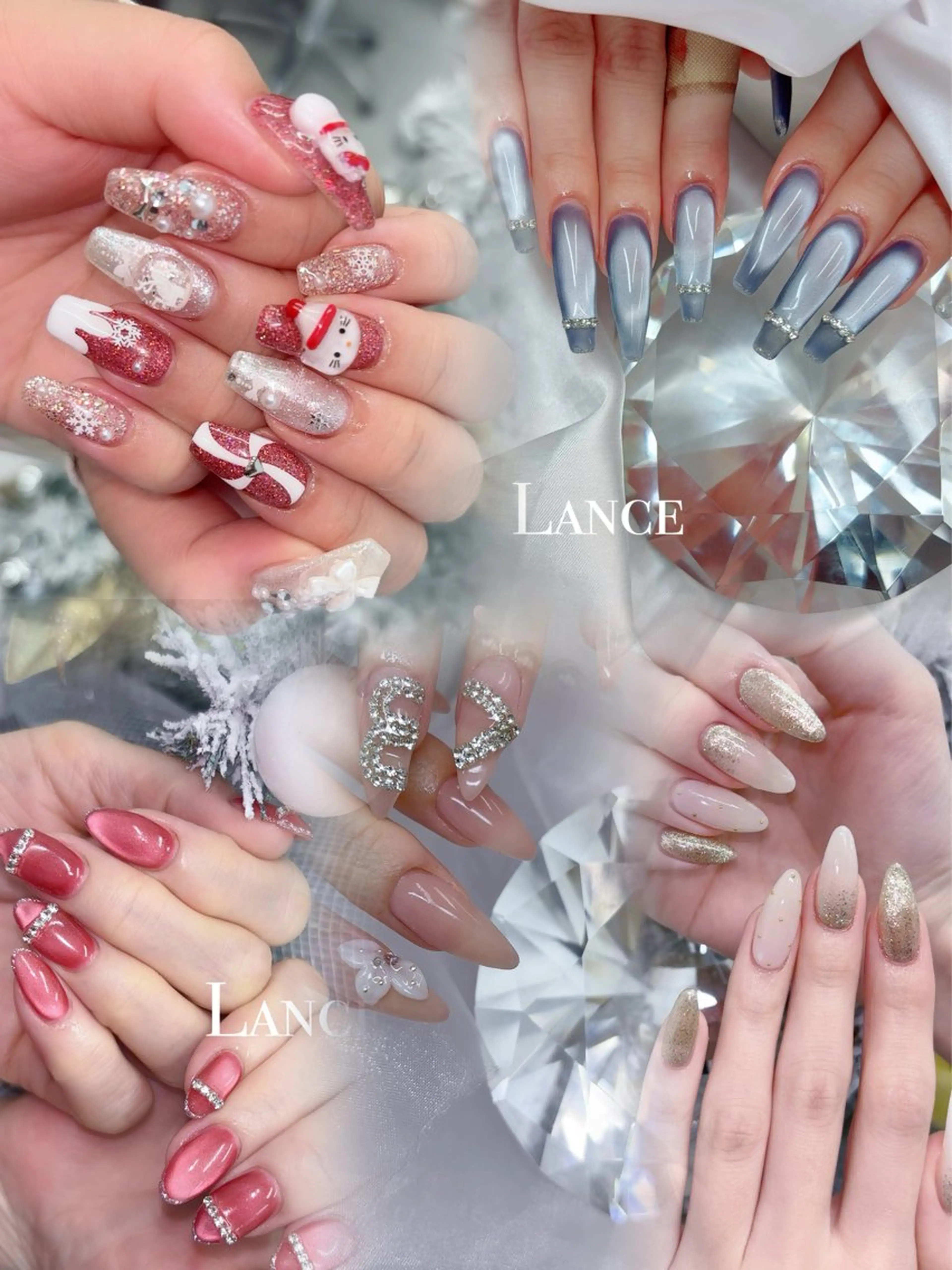 ネイル オーロラネイル フットネイル フレンチネイル ガラスフレンチ 氷ネイル・うるうるネイル ハンドネイル Lance nailのネイルデザイン