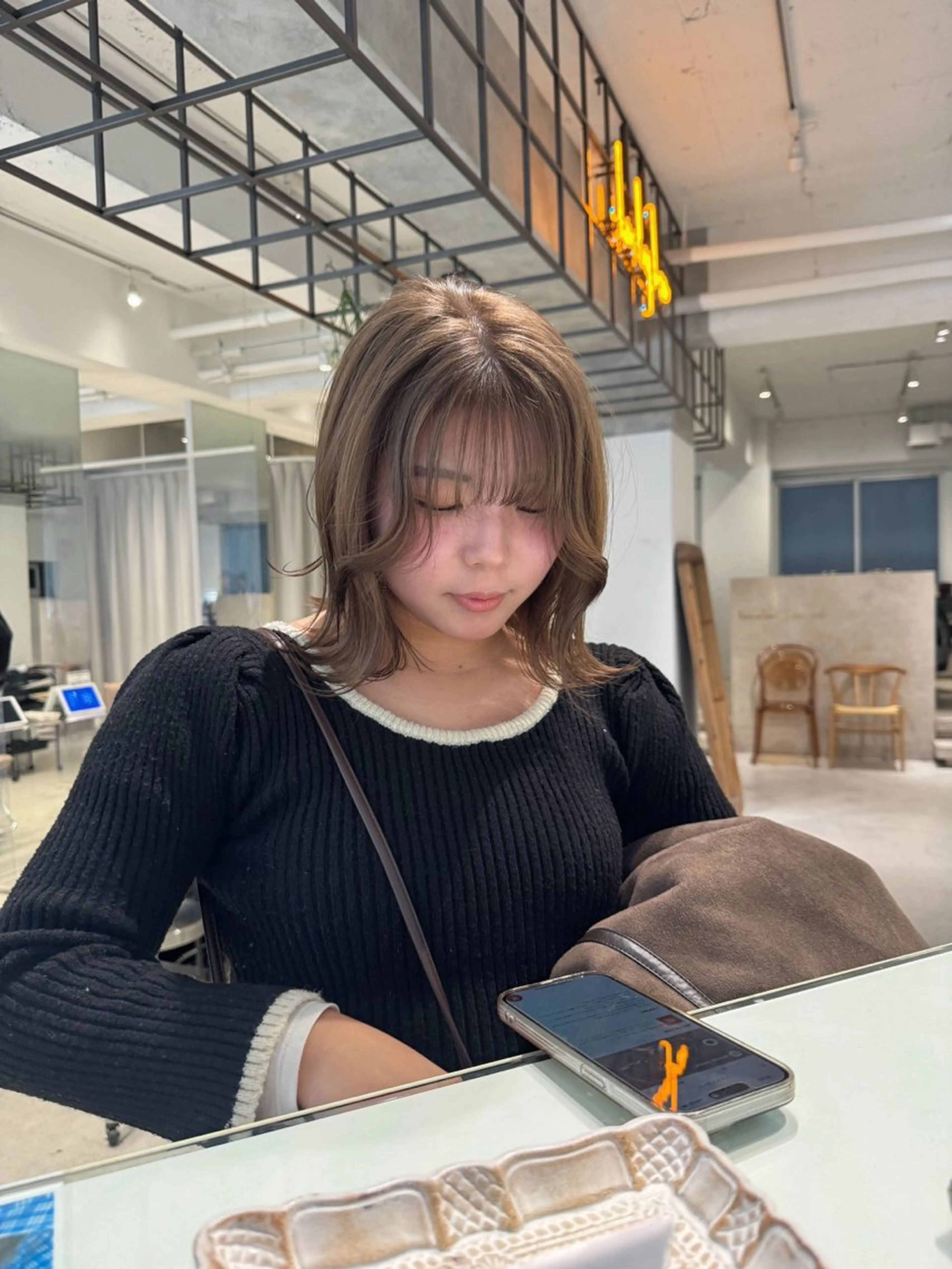 ミディアム カラー ベージュカラー ミルクティーベージュ ralme/sol 髙橋一哉のヘアスタイル