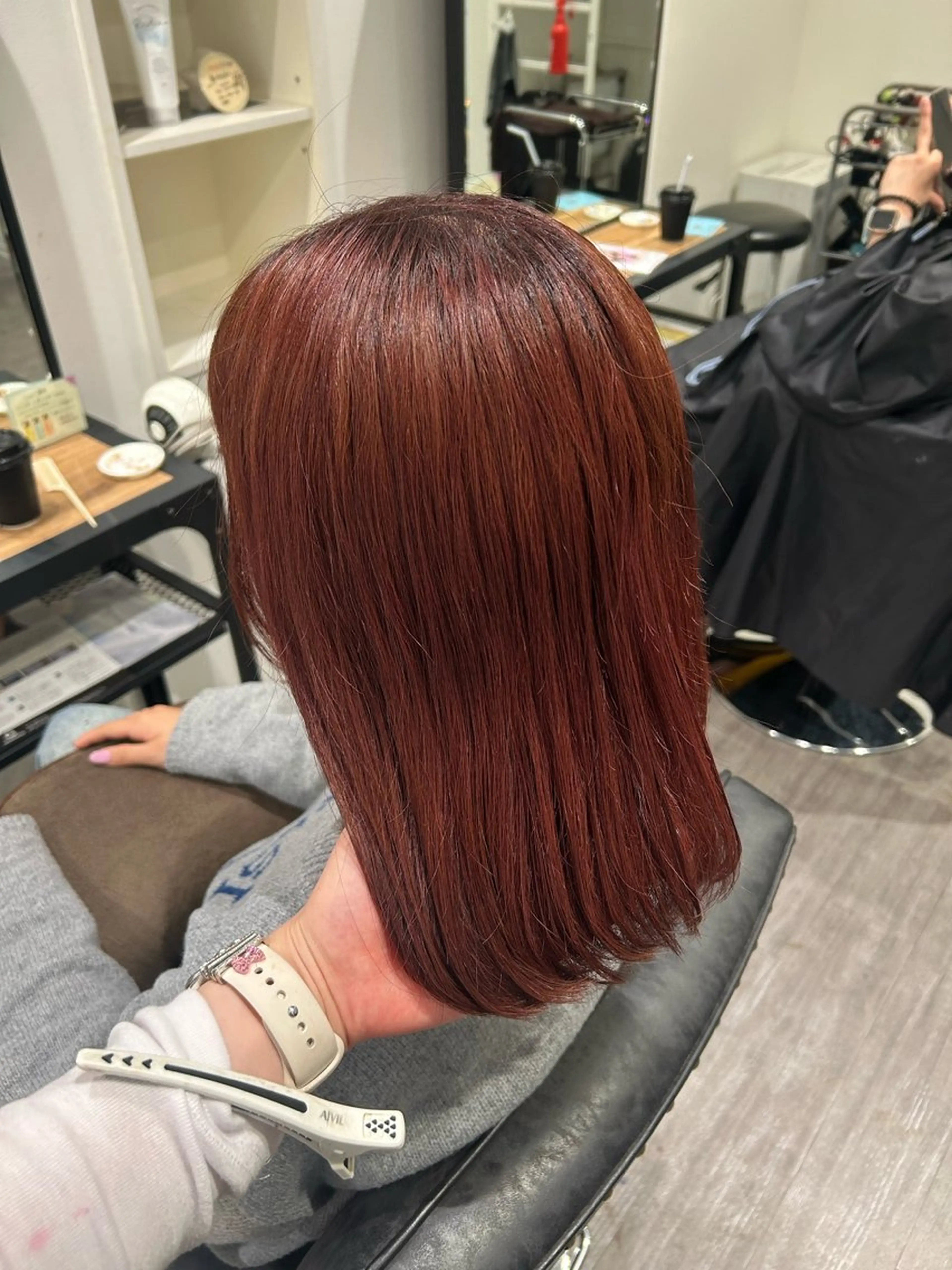 ミディアム カラー ブラウンカラー レッドカラー レッドブラウン cocotte 💟草間紫音💟のヘアスタイル