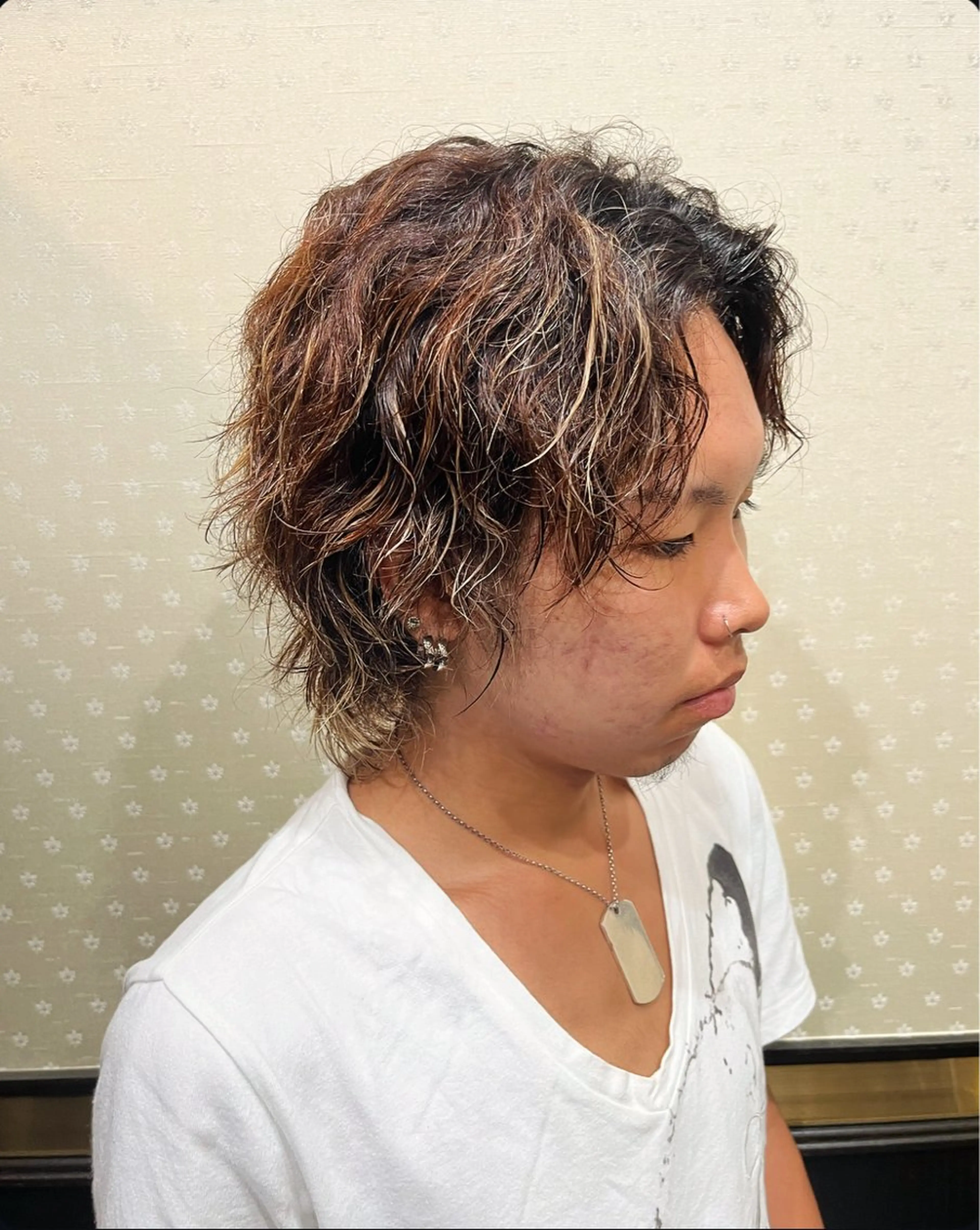 セミロング パーマ メンズ メンズパーマ セミロングパーマ スパイラルパーマ パーマ スタイリスト風間麗旺 メンズスタイル特化のヘアスタイル