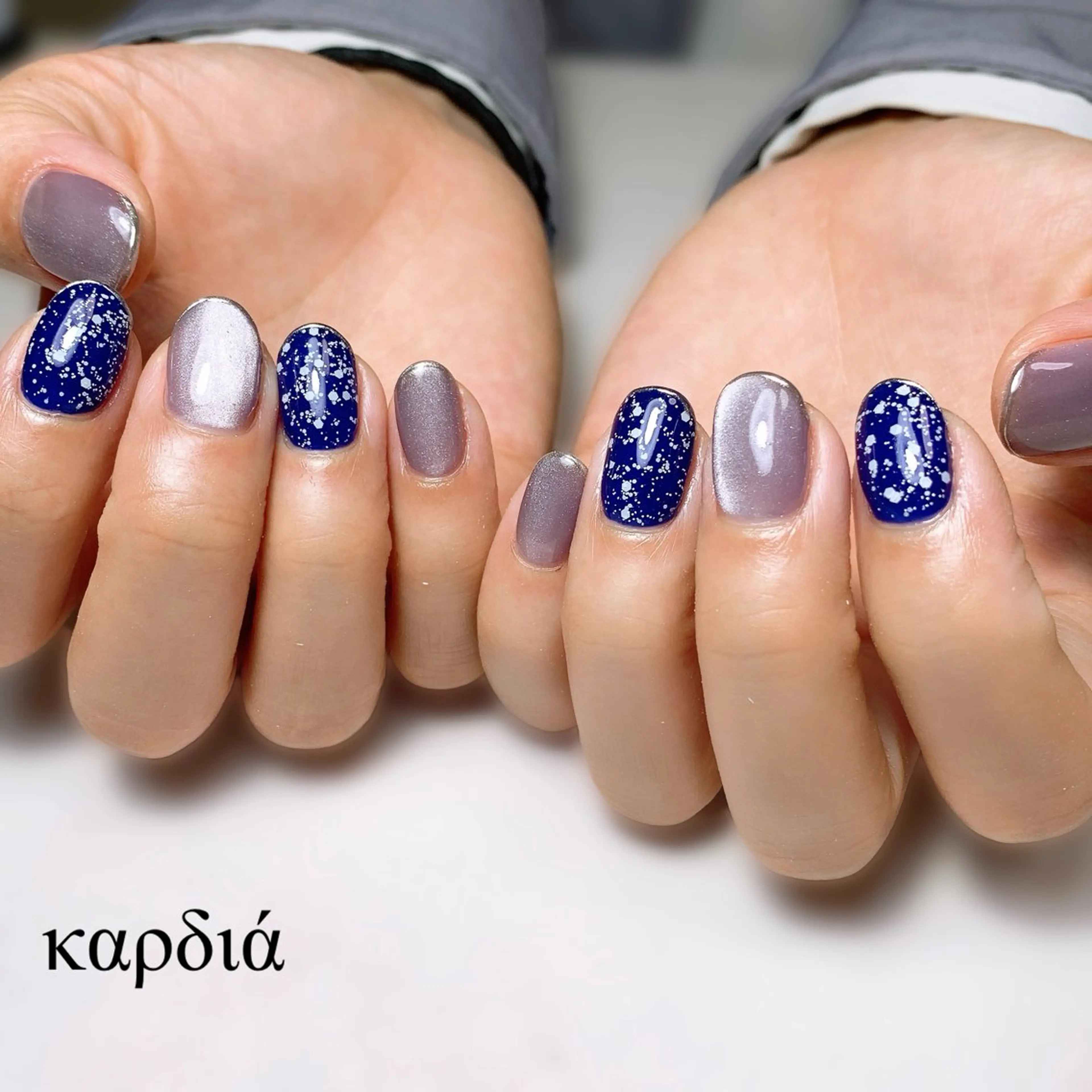 ネイル ハンドネイル καρδιά -ｶﾙﾃﾞｨｱ-のネイルデザイン