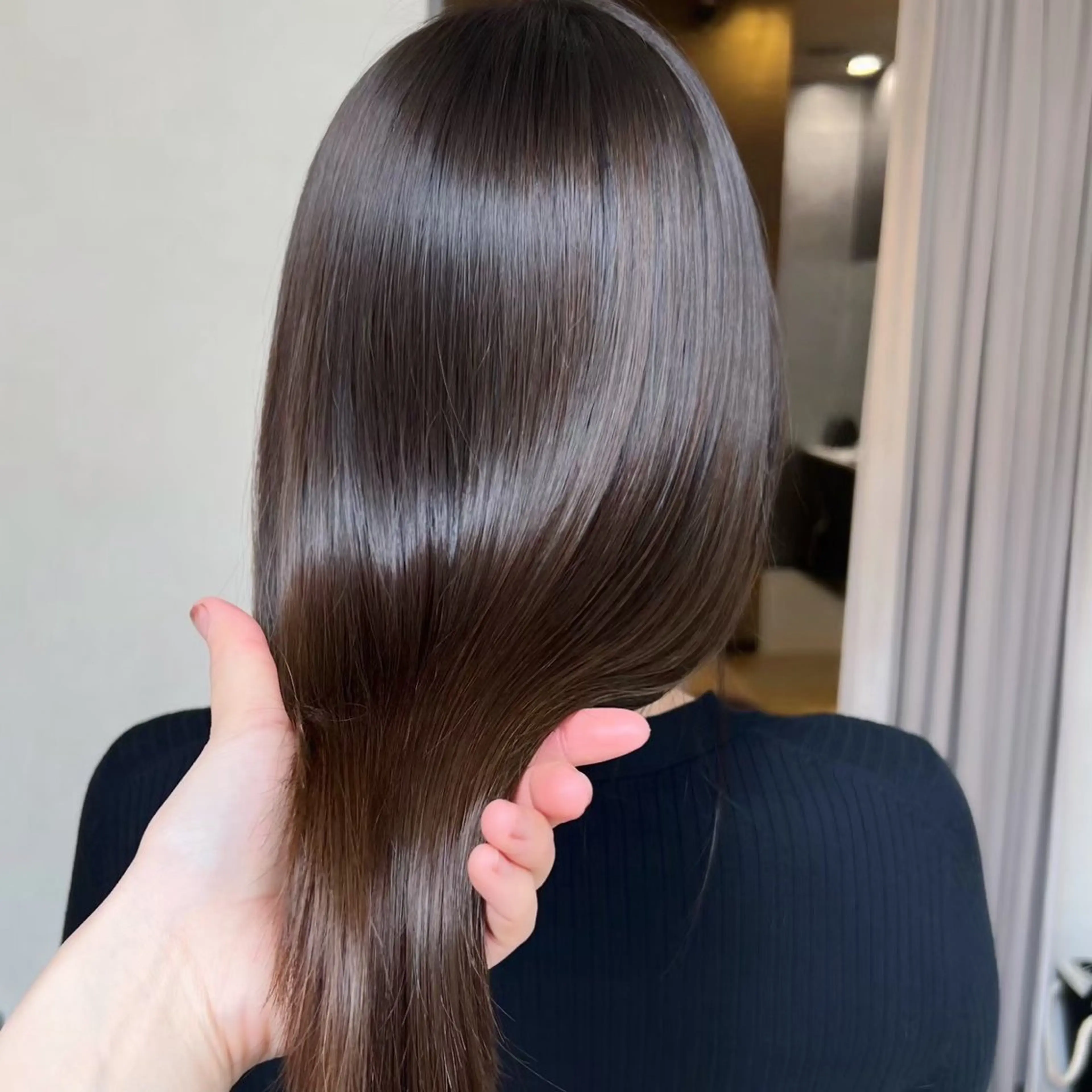 ミディアム 縮毛矯正 縮毛矯正 稲田 ことみのヘアスタイル