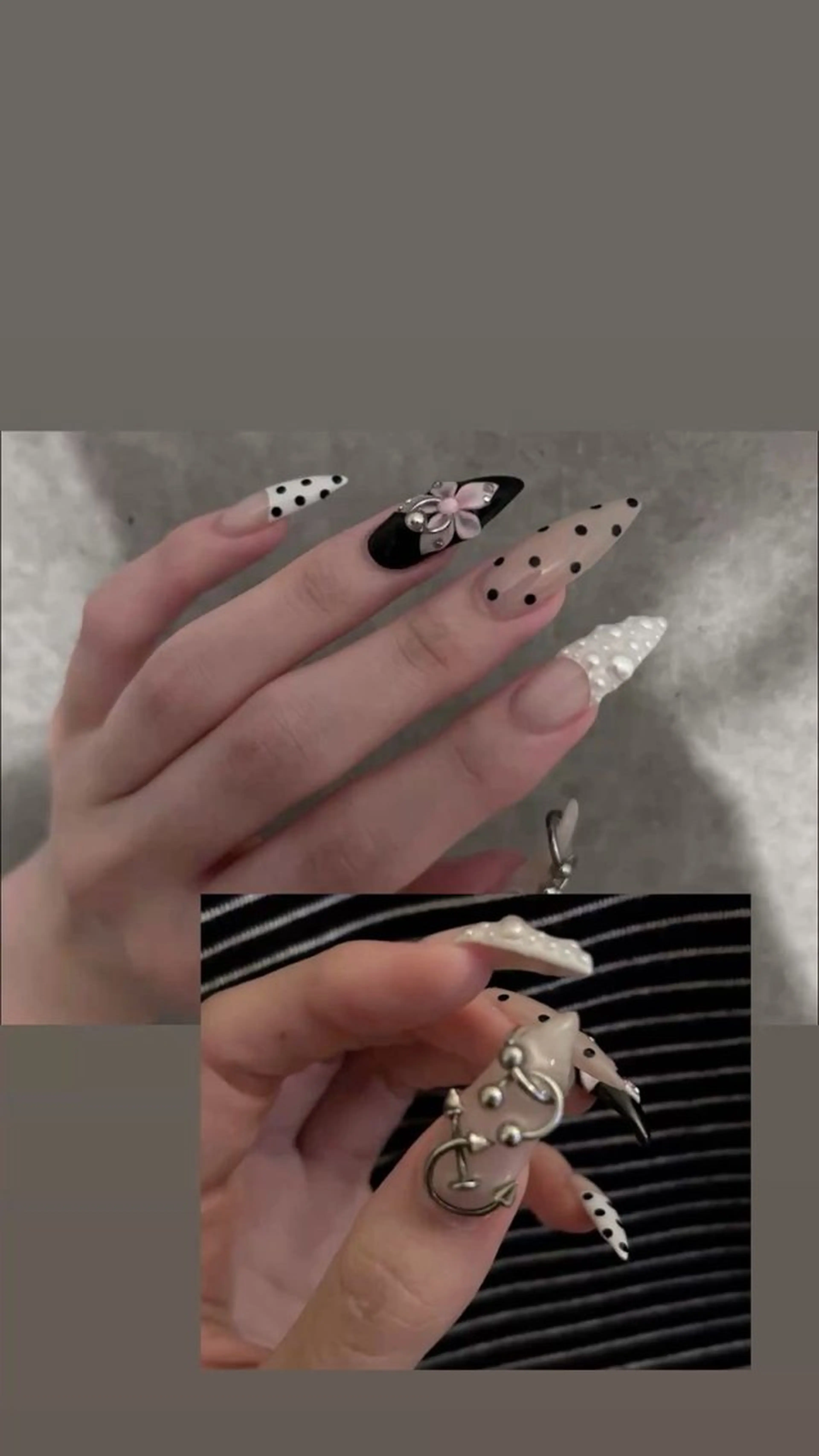 ネイル アートネイル 長さ出し ジェルネイル 韓国ネイル マグネットネイル ハンドネイル Cloudy Chan Nailのネイルデザイン