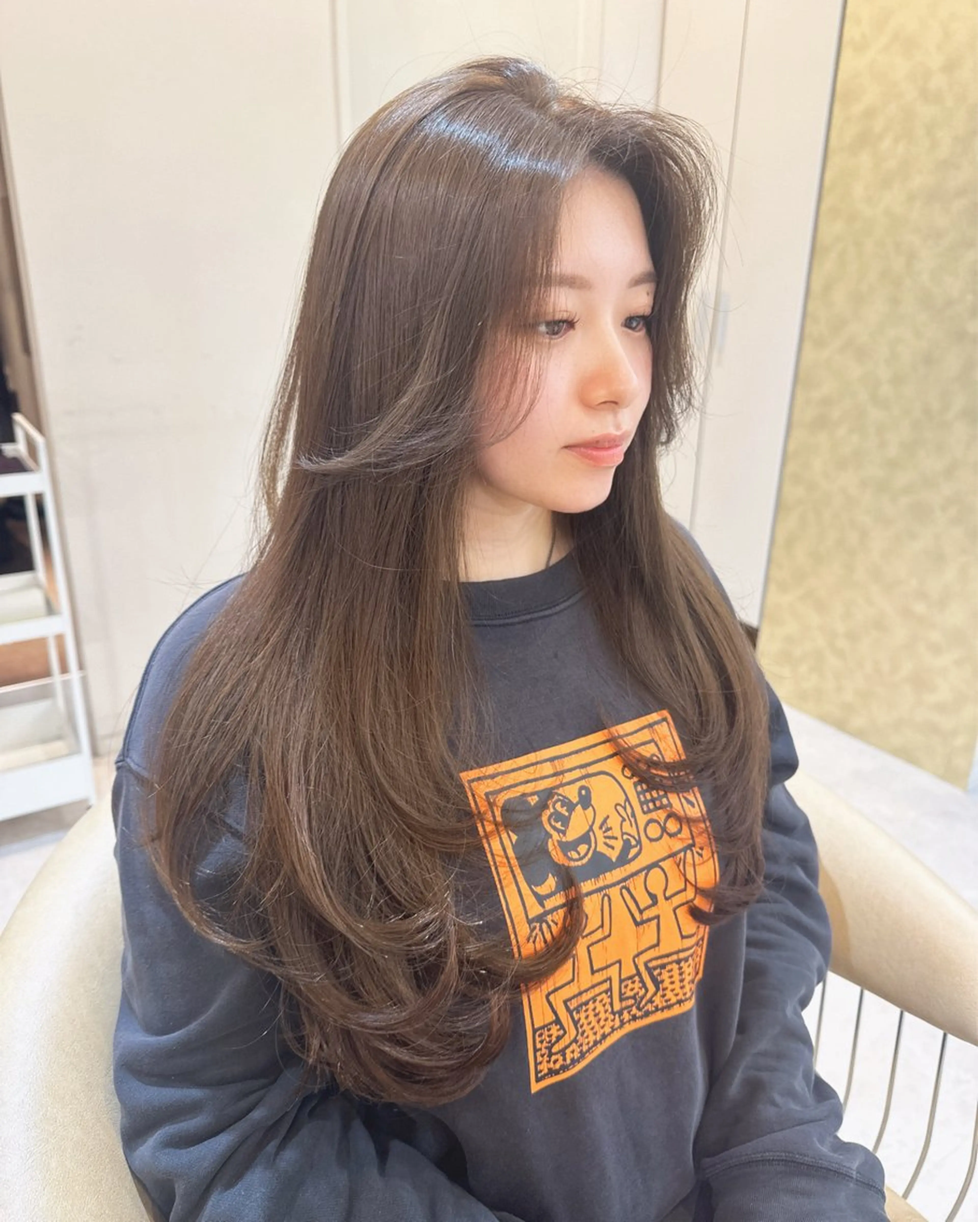 ロング カラー カット ヘアカラー トリートメント Akane レイヤー/艶カラーのヘアスタイル