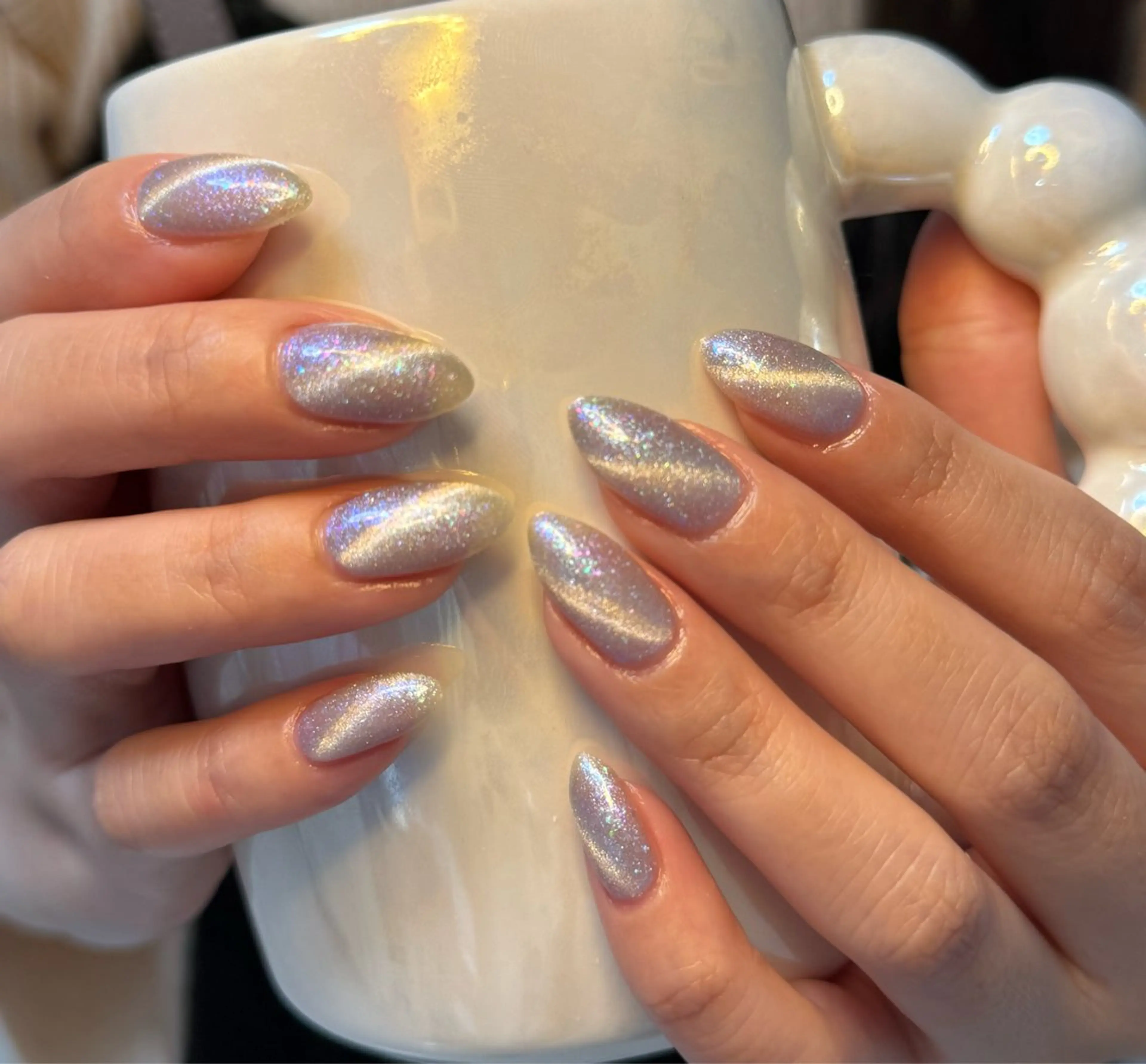 ネイル アートネイル オーロラネイル チークネイル フレンチネイル ガラスフレンチ ハンドネイル 🎀🎀YooLi Nail Salonのネイルデザイン