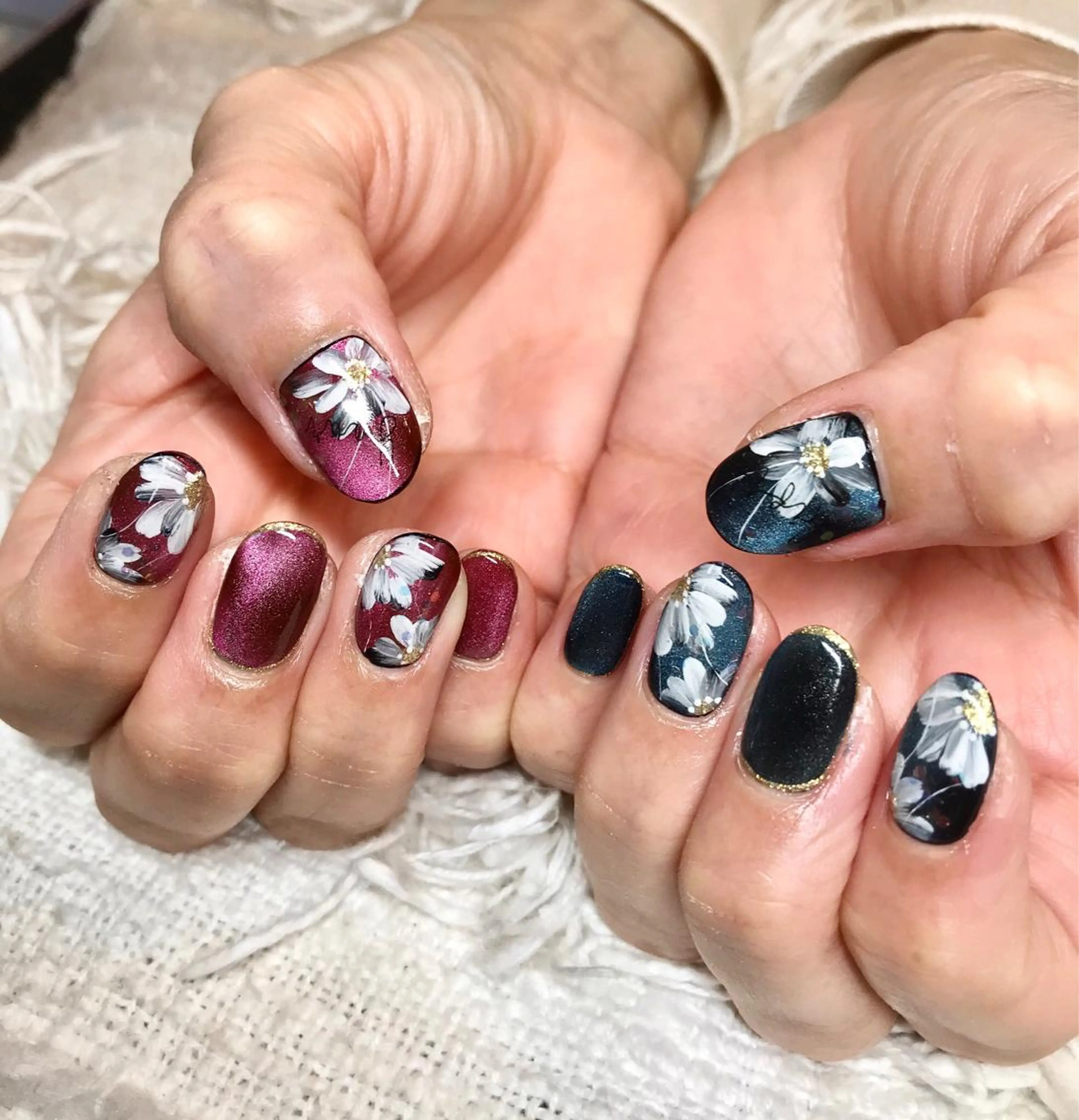 カラー パーマ ヘアアレンジ ネイル マツエク・マツパ フラワーネイル マグネットネイル nail&eye Aoのマツエク・マツパデザイン
