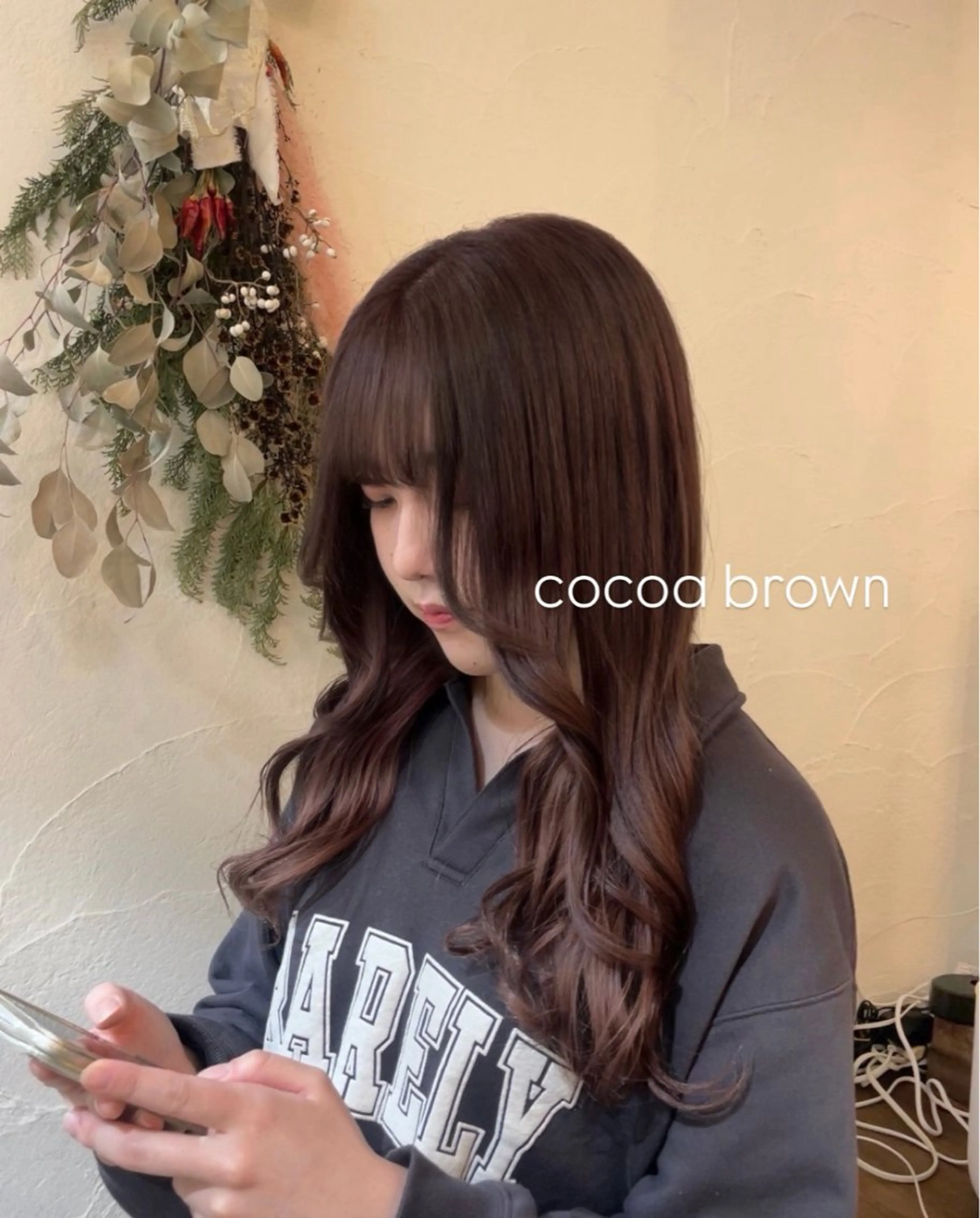 ミディアム カラー ブラウンカラー ココアブラウン NOELA所属・加藤 愛鈴のヘアスタイル