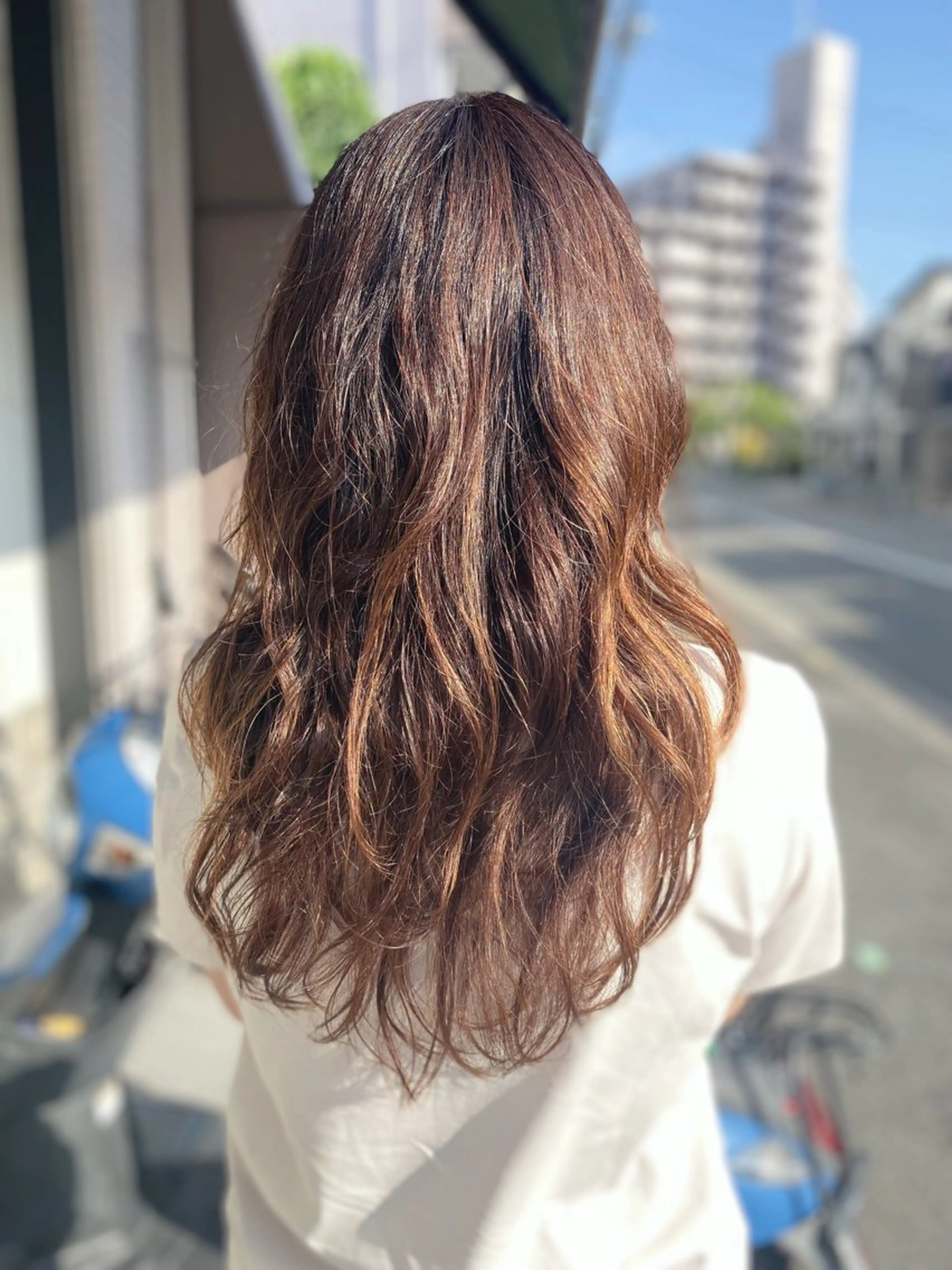 ロング パーマ レイヤーカット デジタルパーマ カット パーマ トリートメント 横手 亜紀のヘアスタイル