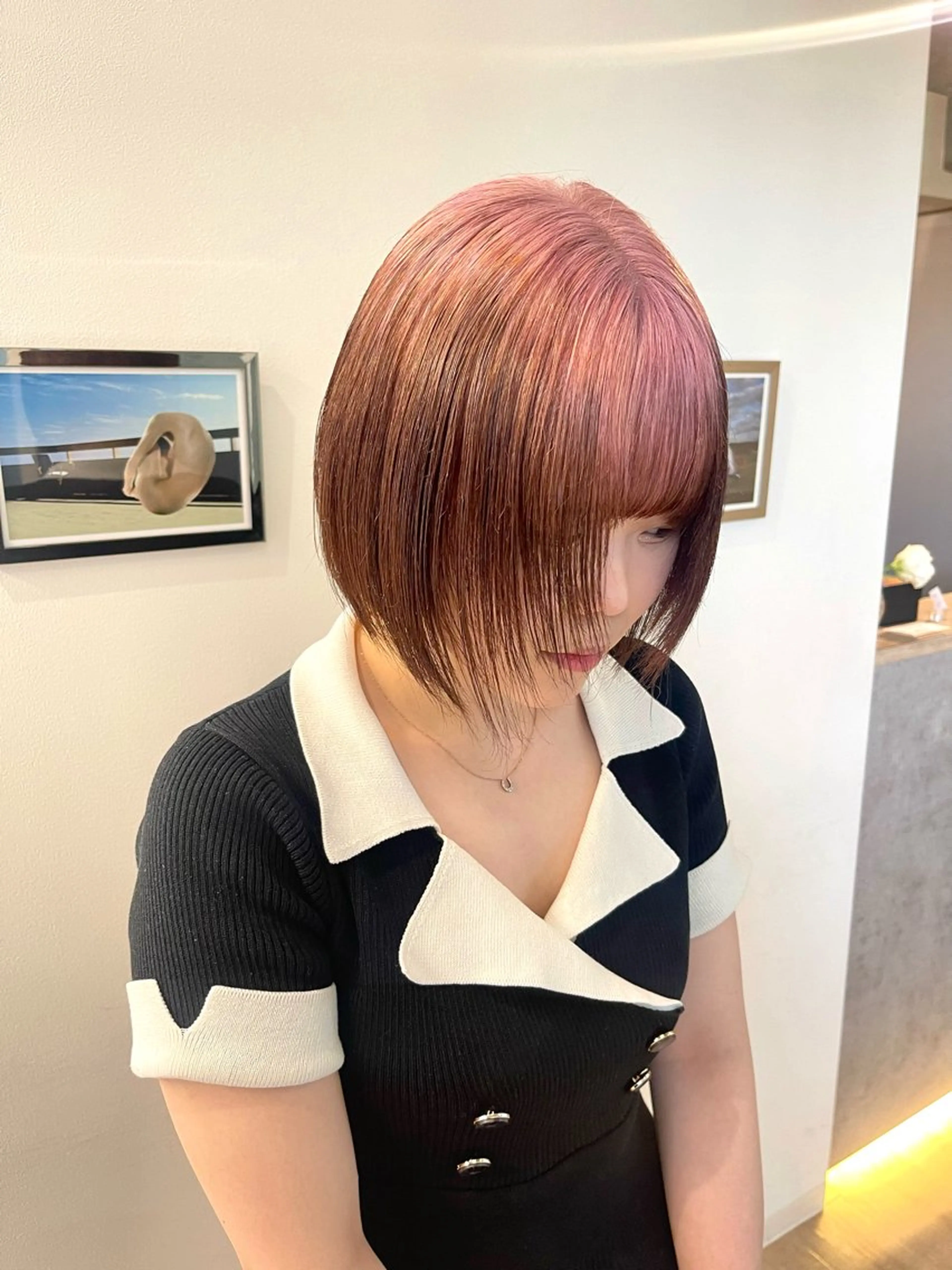 ショート カラー レイヤーカットとハイ トーン/HIROKIのヘアスタイル