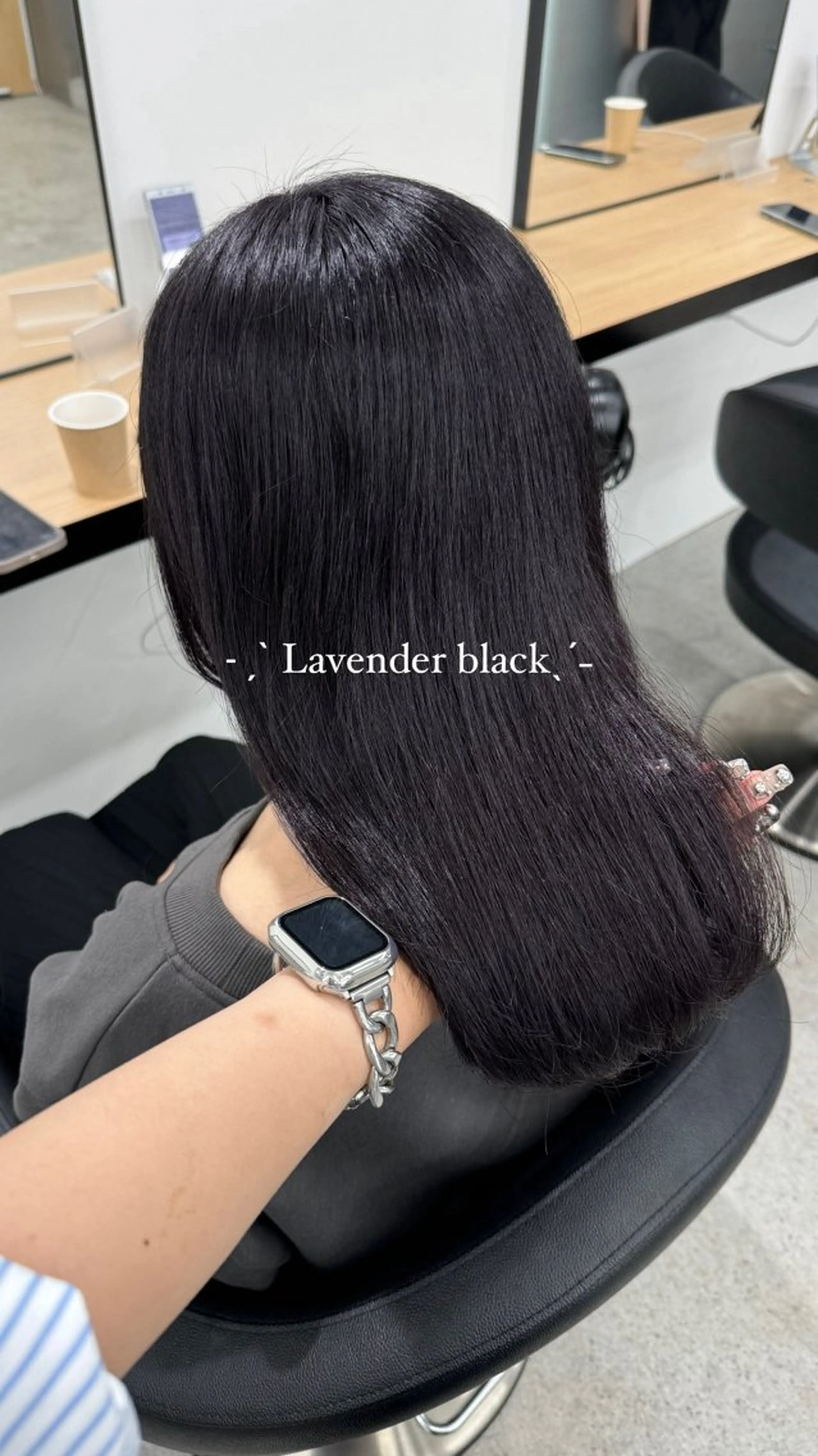 ロング カラー カット ヘアカラー トリートメント 暗髪🩶ラベンダー/ ブルー/ユウナ🤍のヘアスタイル