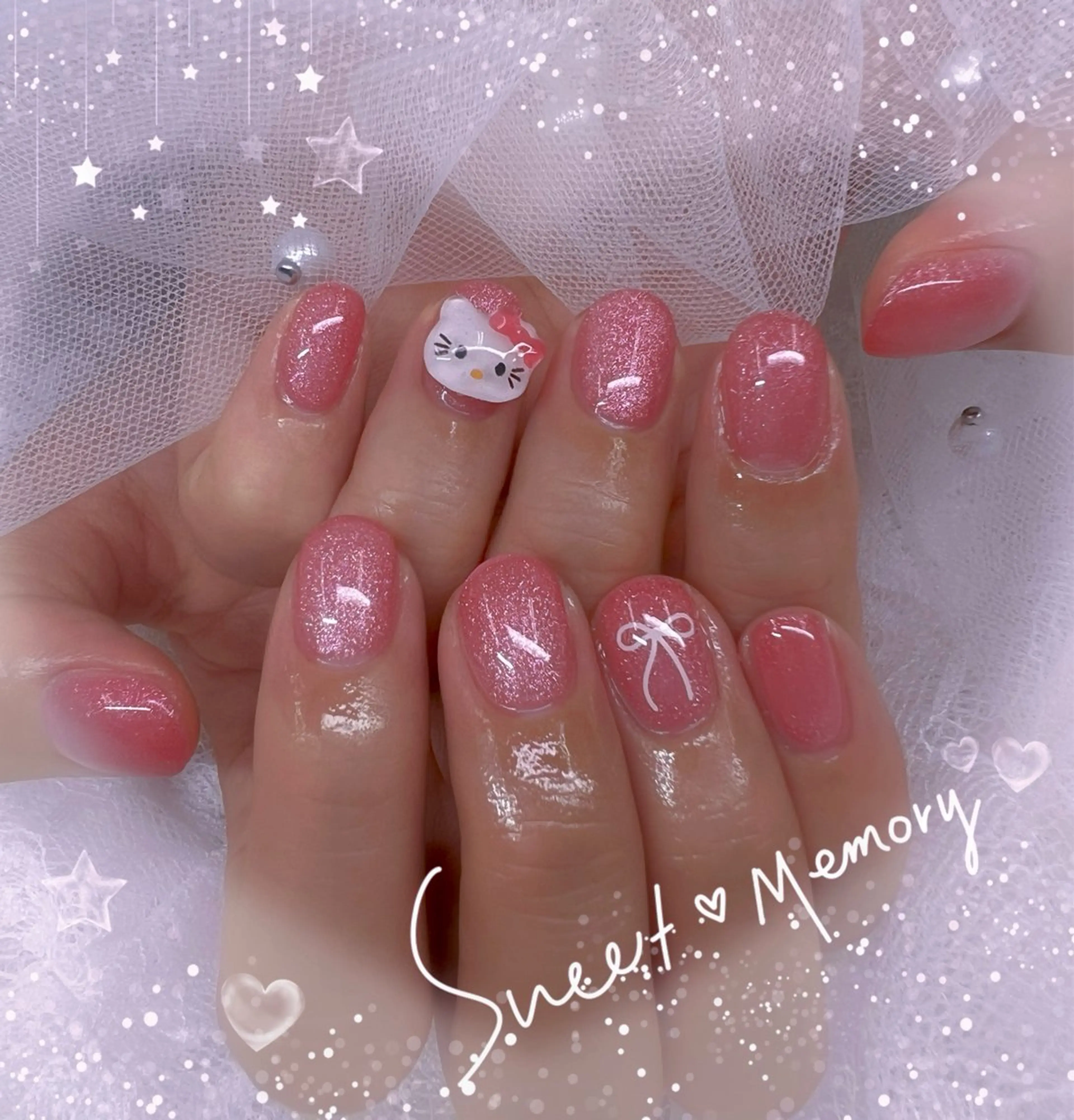 ネイル チークネイル フレンチネイル ガーリー ガラスフレンチ グラデーション Chill Nailsalonのネイルデザイン