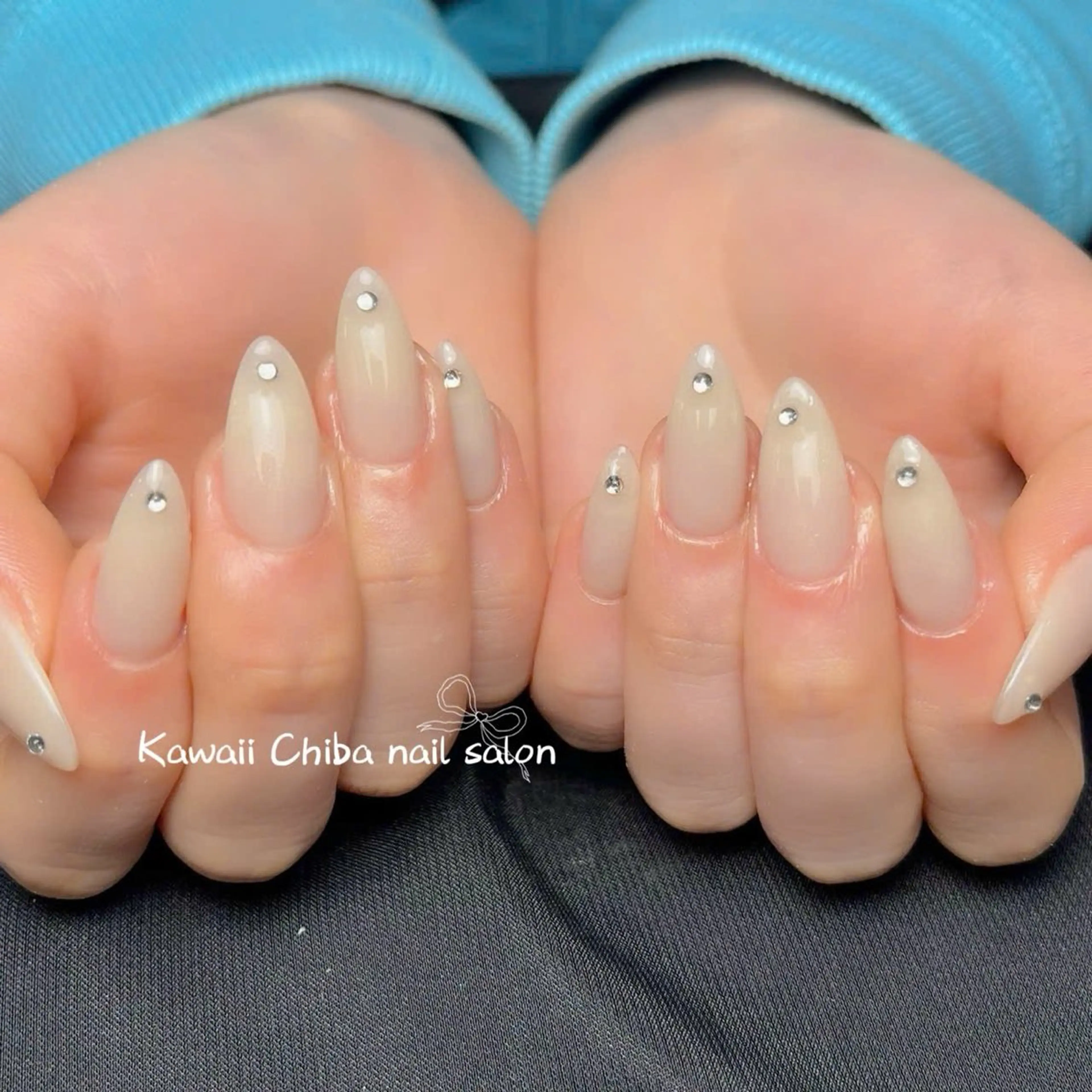 ネイル チークネイル ドット グラデーション ハート キラキラネイル Kawaii _Nailのネイルデザイン