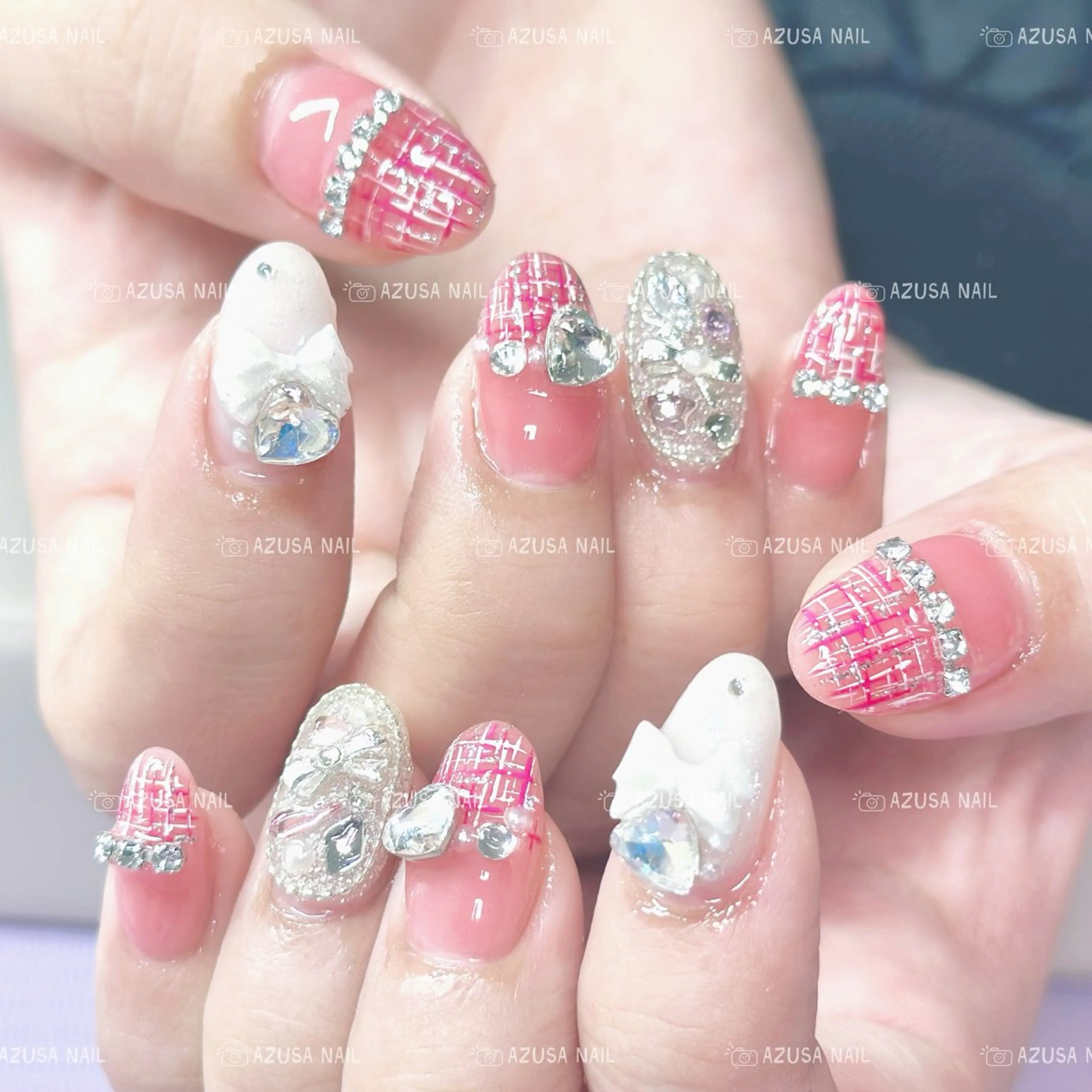 ネイル フラッシュネイル フレンチネイル キラキラネイル マグネットネイル 持ち込み ハンドネイル 🧸自宅ネイル あずさのネイルデザイン