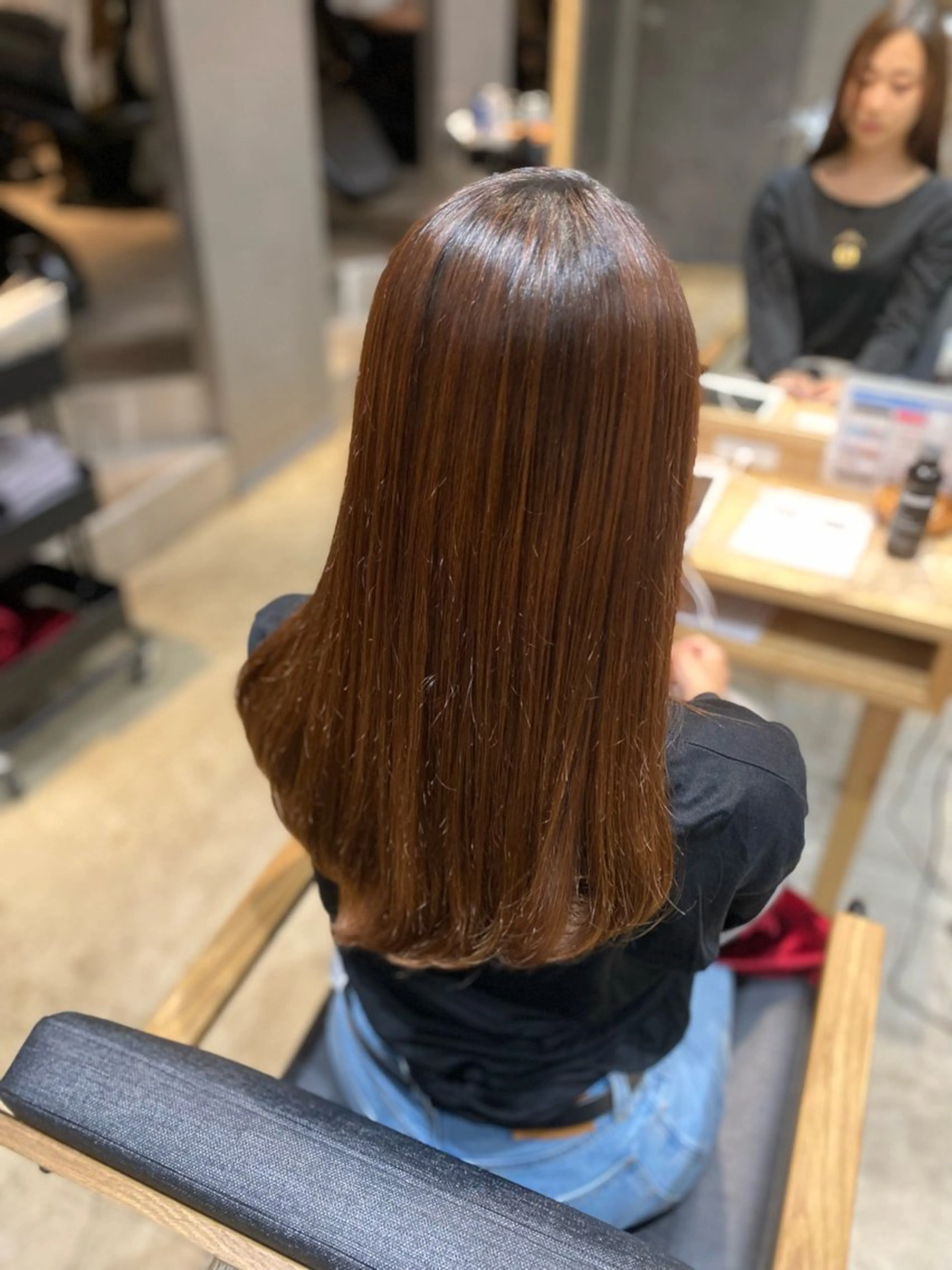 セミロング 縮毛矯正 縮毛矯正 稲田 ことみのヘアスタイル