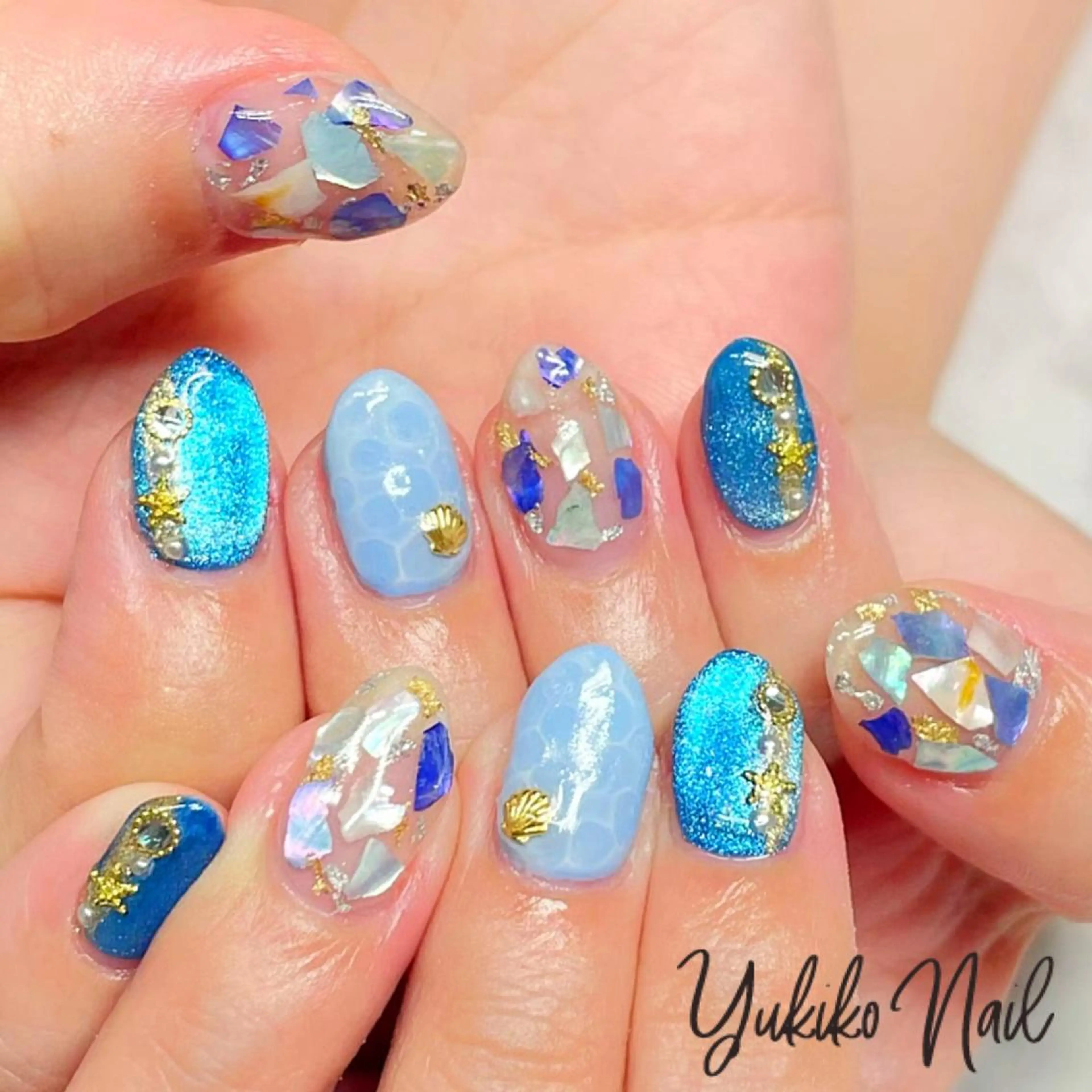 ネイル ゴージャス マグネットネイル 夏ネイル ハンドネイル ユキコ ネイルのネイルデザイン