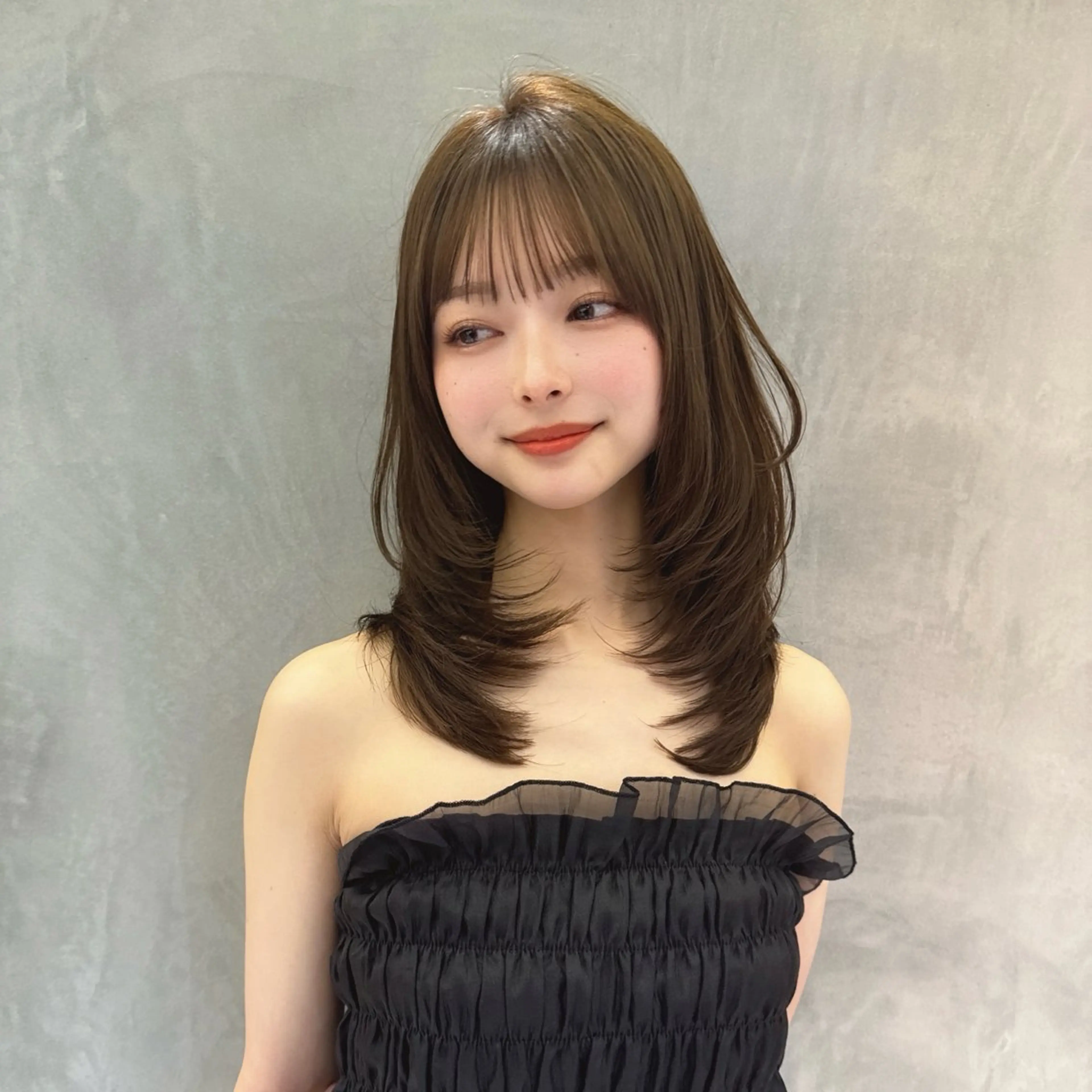 ミディアム カラー ミディアムレイヤー レイヤーカット レイヤー/韓国✨ 髪質改善/KAのヘアスタイル