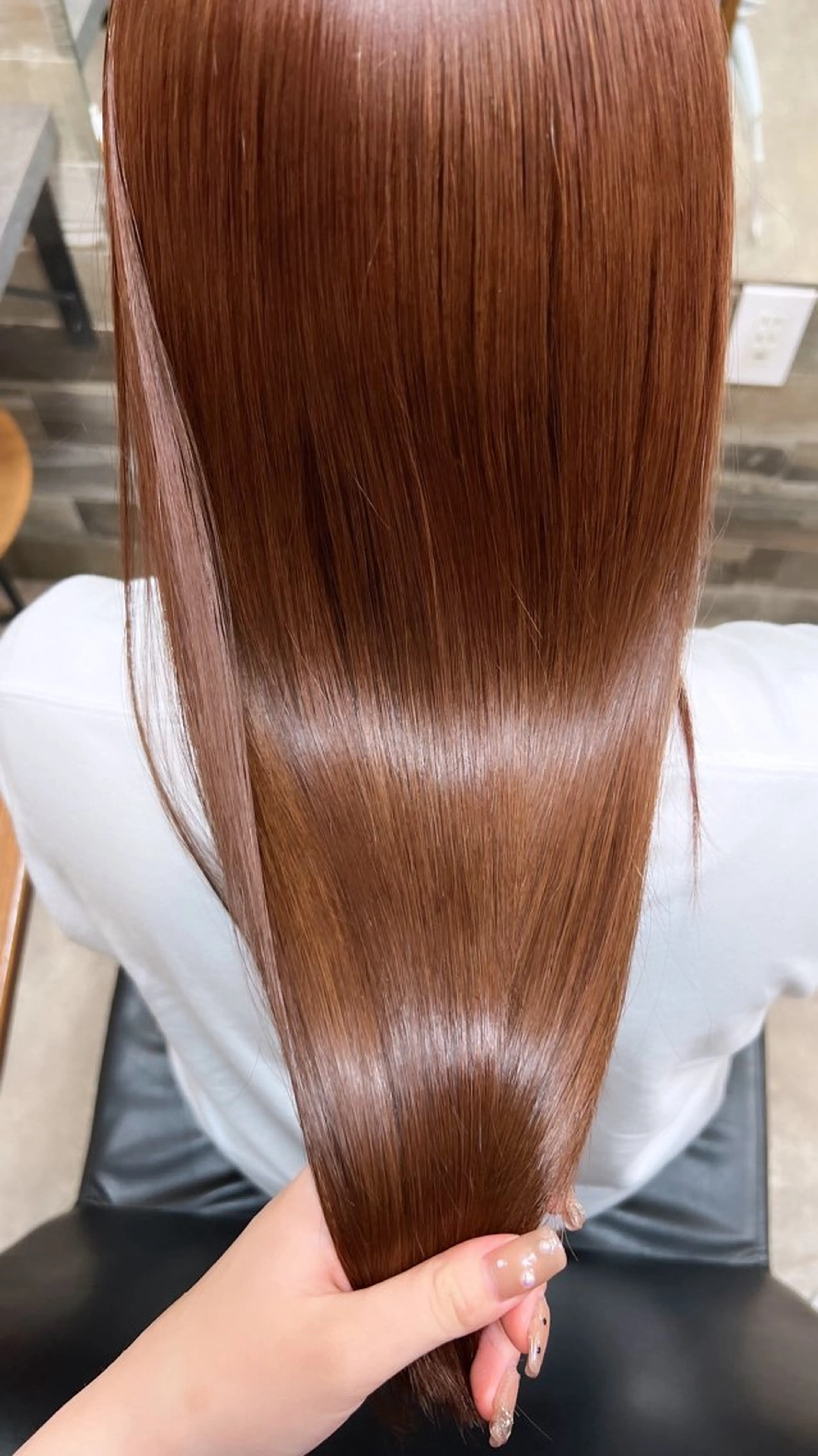 ミディアム 縮毛矯正 トリートメント RIENS Xrea nanamiのヘアスタイル