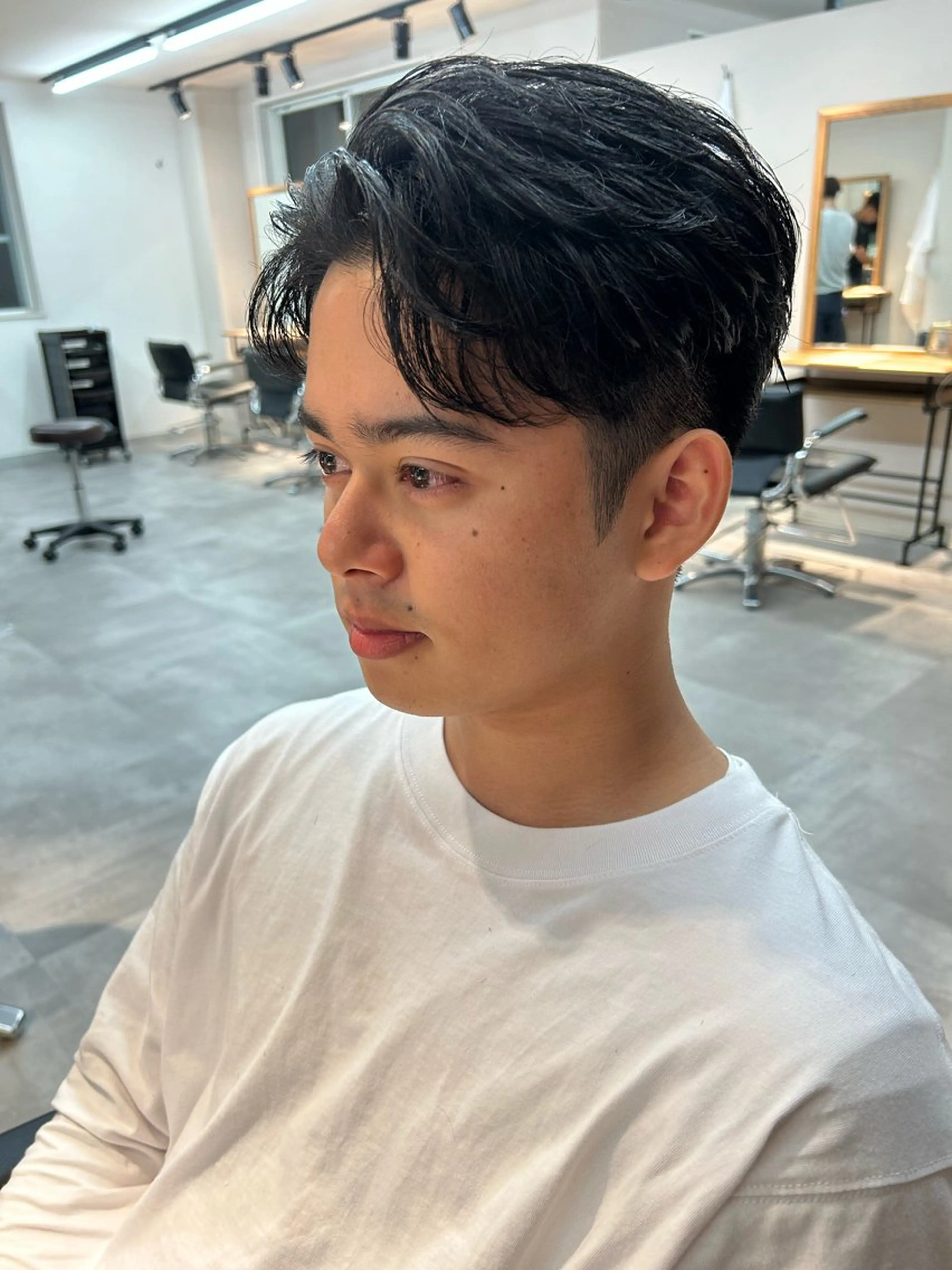 パーマ メンズ フェザーパーマ メンズパーマ カット フェザーパーマ/短髪 /メンズカット/保立のヘアスタイル