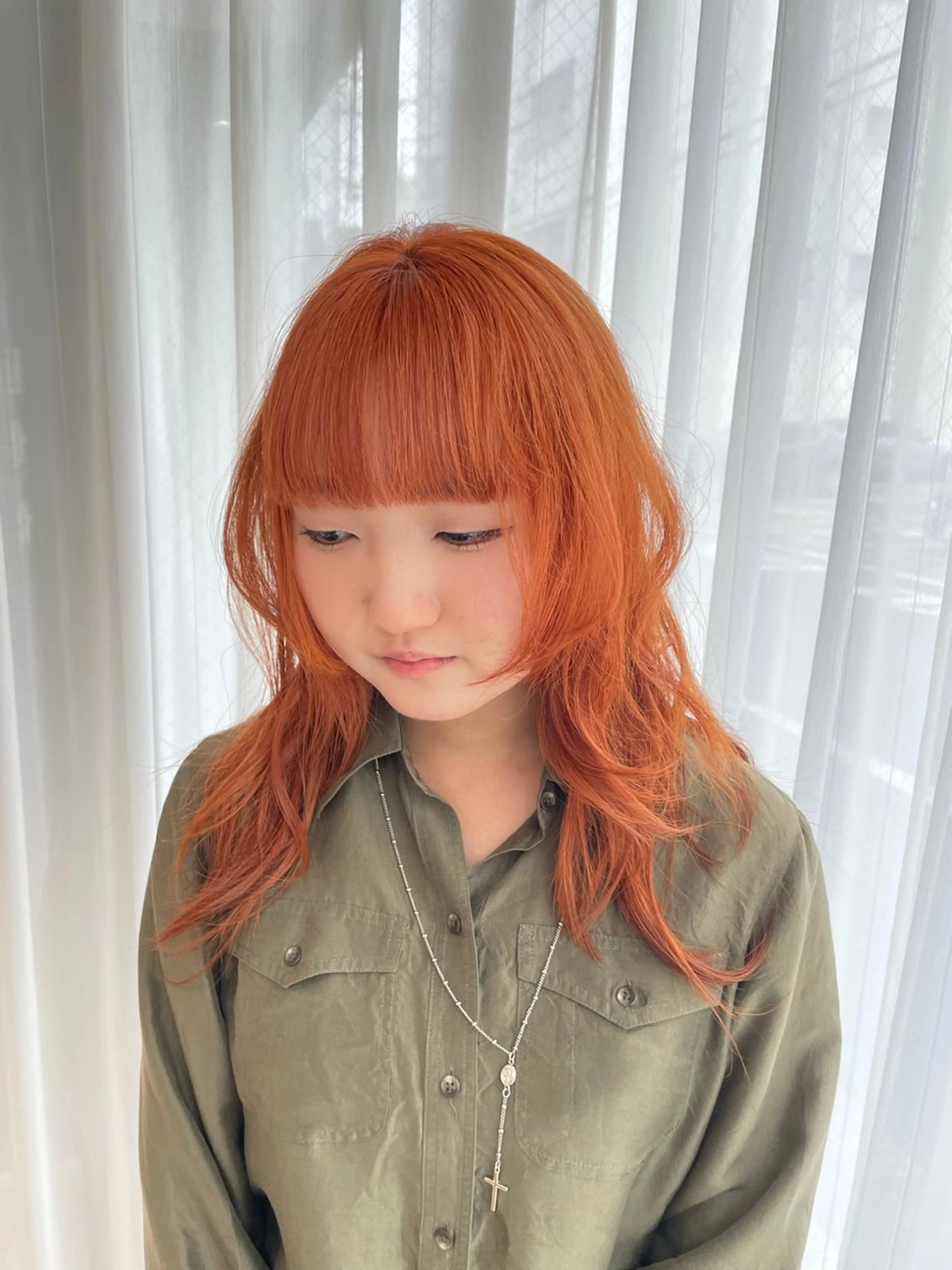 ロング カラー ヘアアレンジ ブリーチ 透明感カラー カット ヘアカラー 岡山駅/縮毛矯正/ 透明感カラー/中家のヘアスタイル