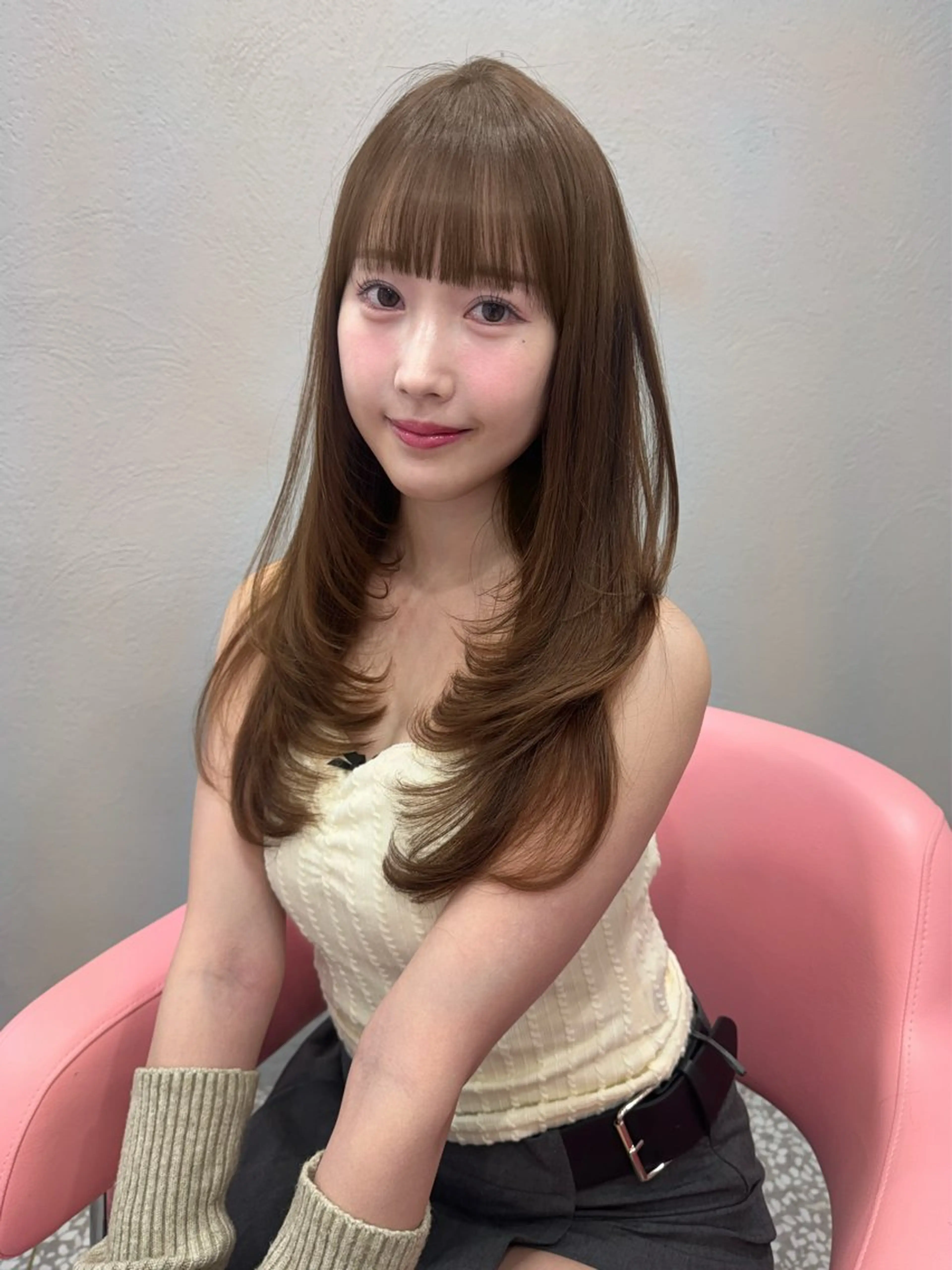 ロング カット ヘアカラー トリートメント REINA𓍯/ 透明感カラー/顔周りのヘアスタイル