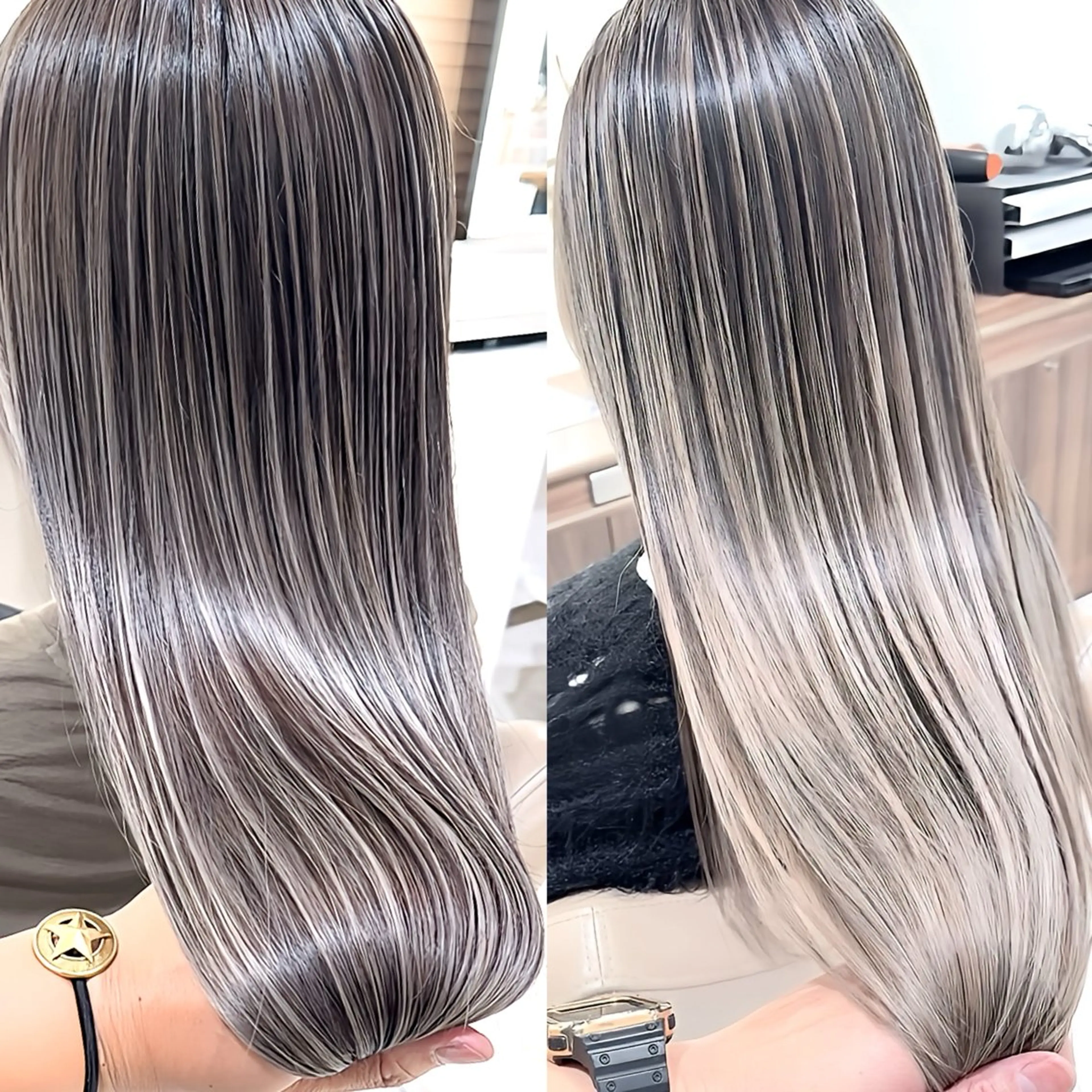 ロング カラー バレイヤージュ 髪質改善 レイヤーカット カット ヘアカラー トリートメント 山崎俊輔/髪質改善 /バレイヤージュのヘアスタイル