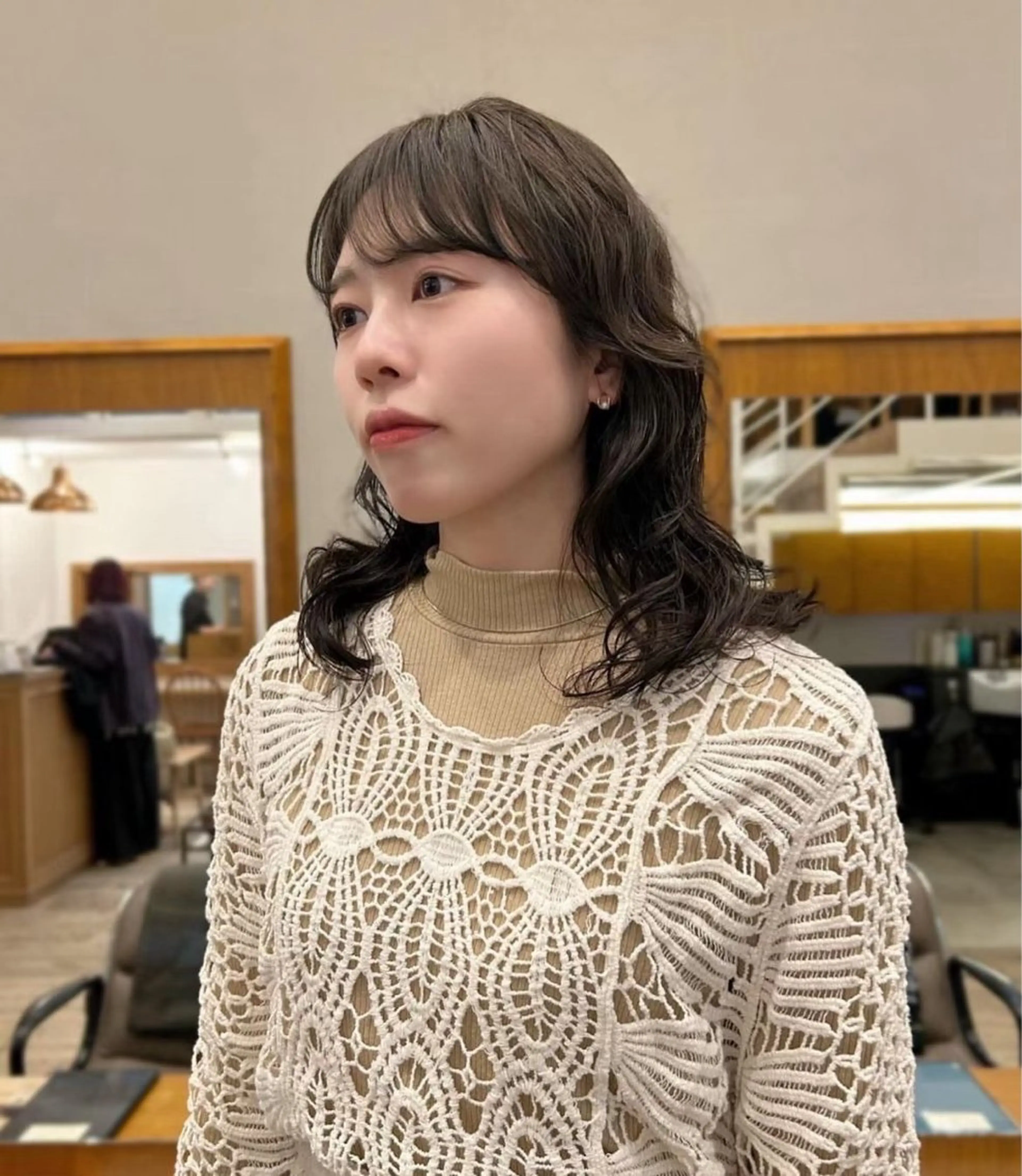 ミディアム パーマ 艶カラー✨️ 須澤亮斗のヘアスタイル