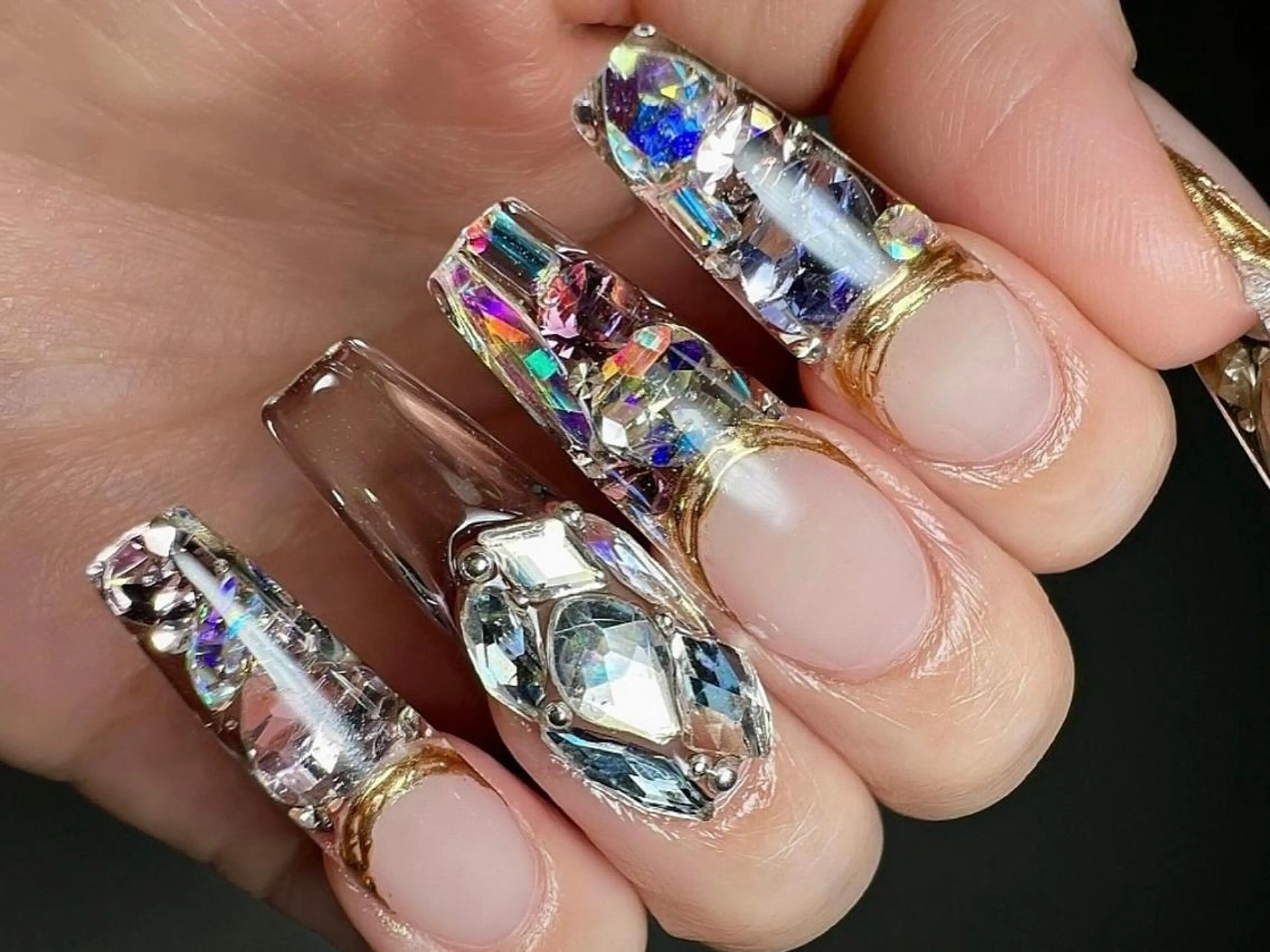 【長さだし10本】宝石埋め込みフレンチ【オフあり】の写真