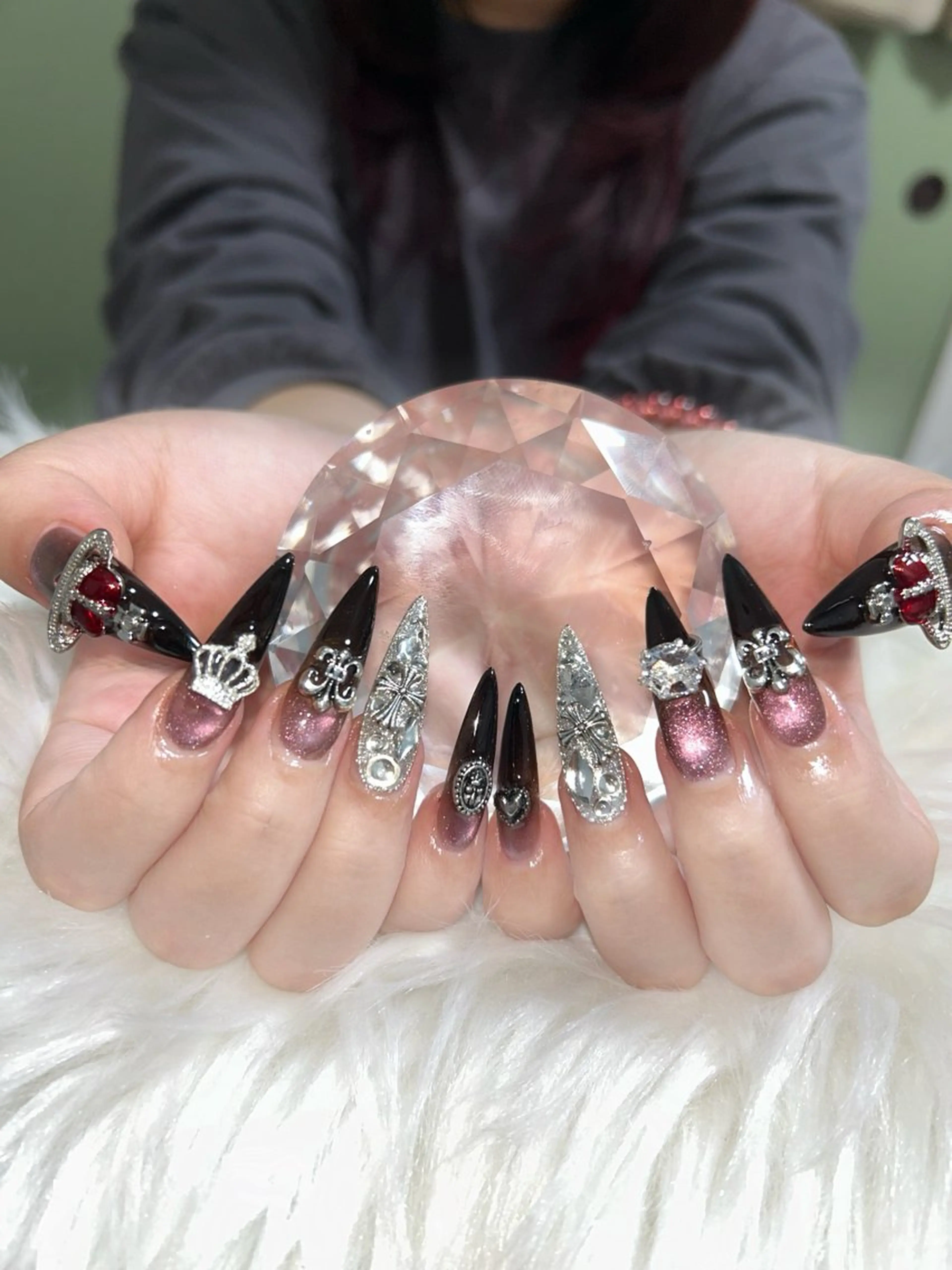 ネイル アートネイル オーロラネイル チークネイル 長さ出し フットネイル ハンドネイル Chan nailsのネイルデザイン