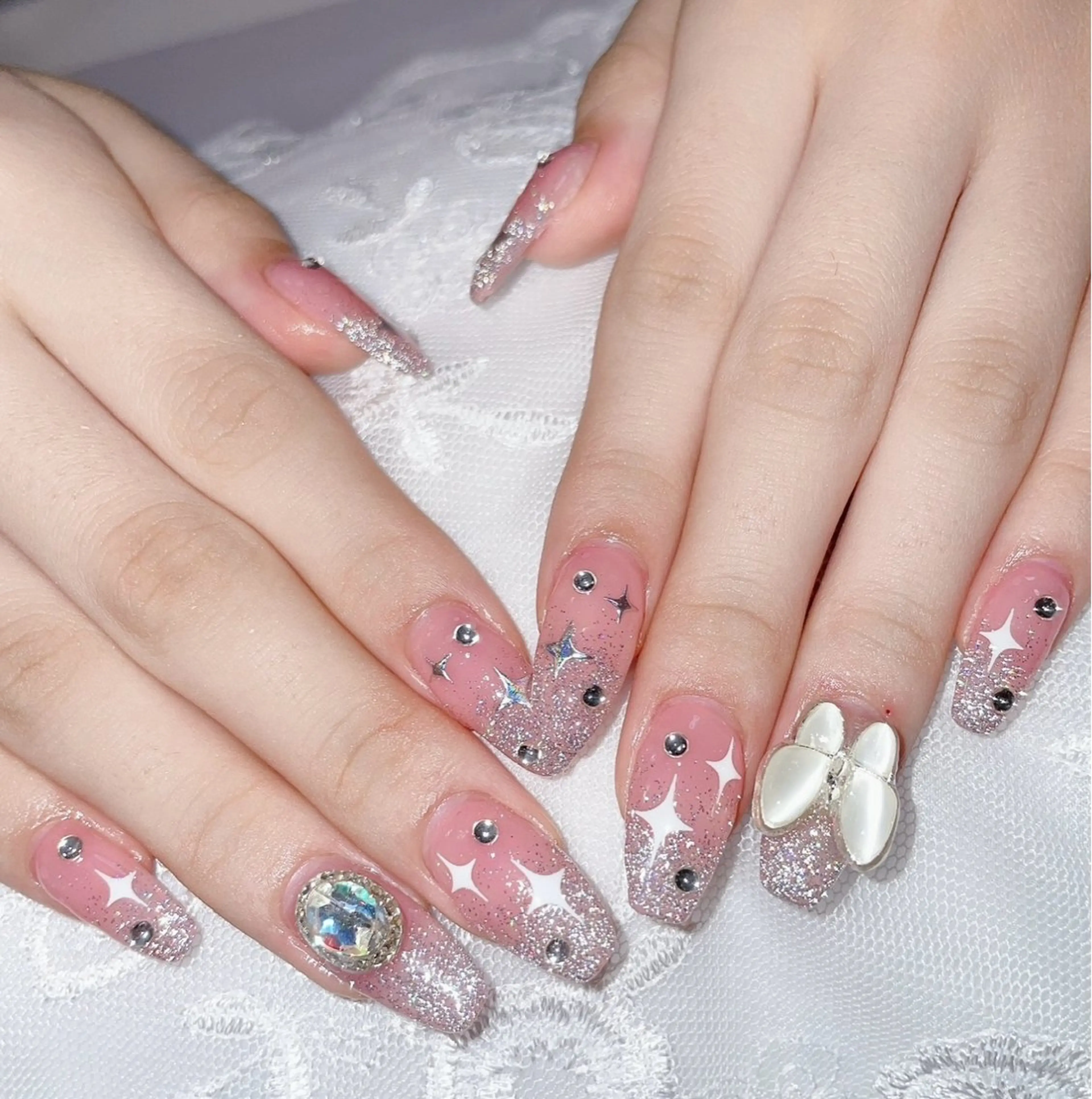 ネイル アートネイル オーロラネイル チークネイル 長さ出し フラッシュネイル misun_nail所属・misun_ nailのネイルデザイン