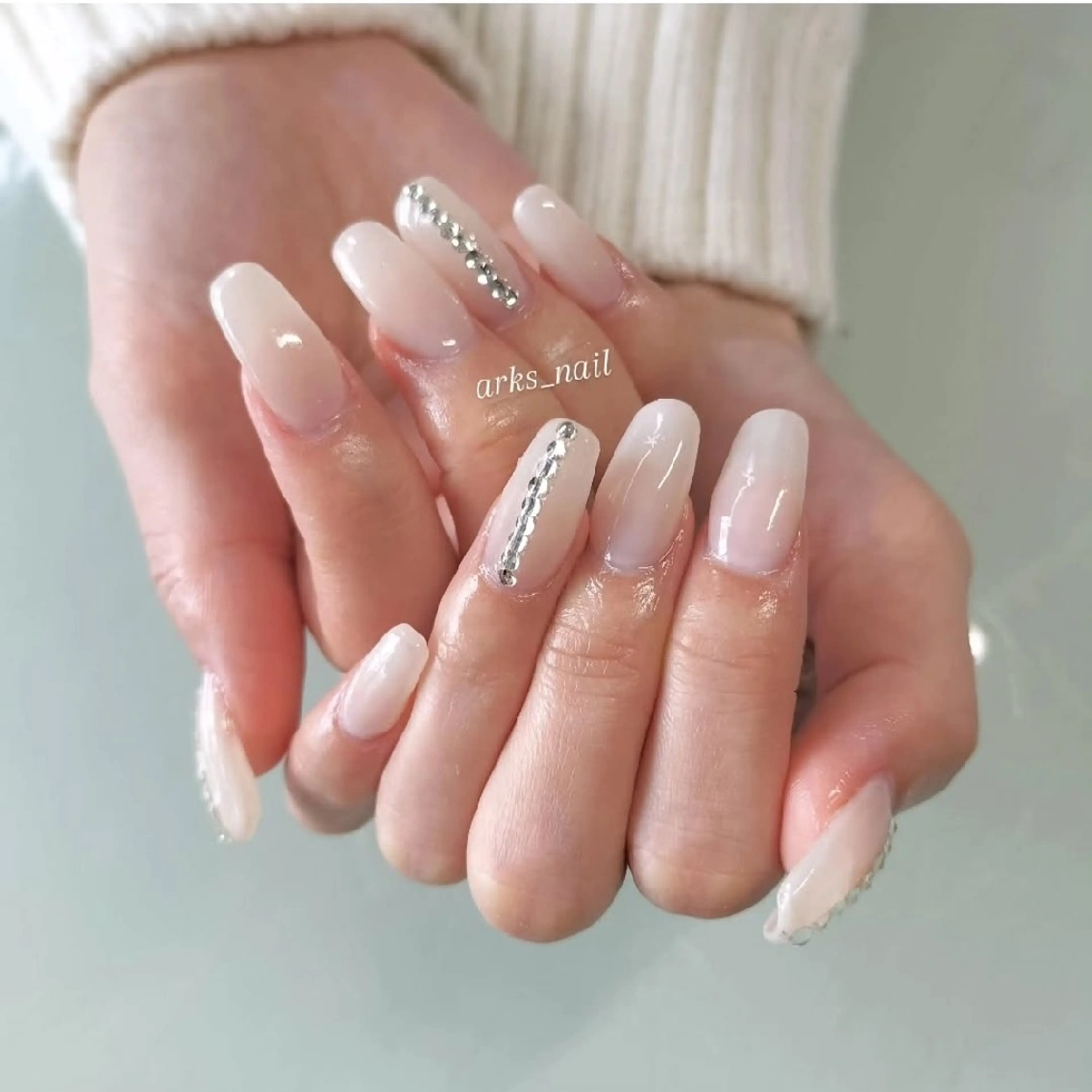 ネイル 長さ出し ハンドネイル アークス所属・arks nailのネイルデザイン